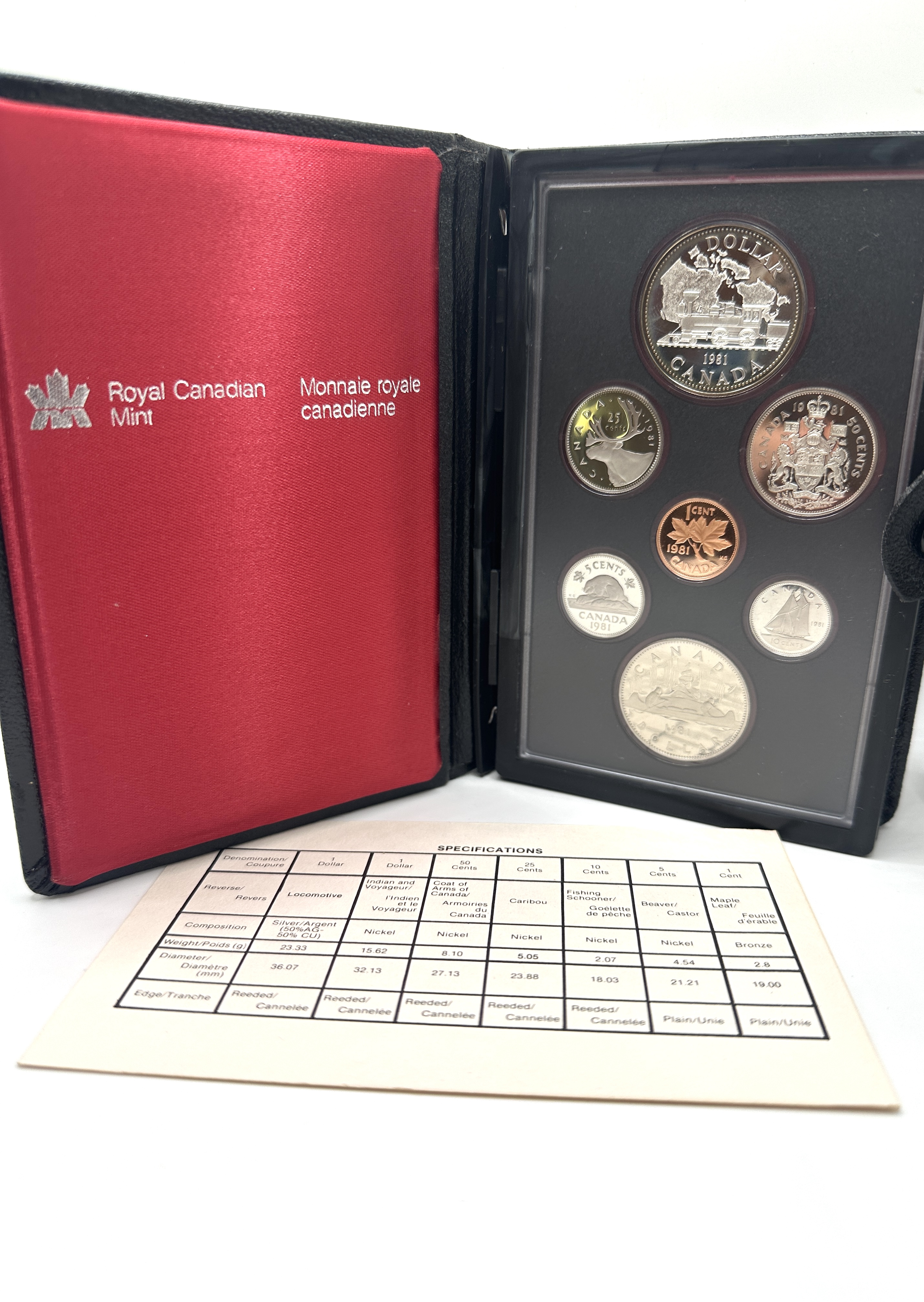CA 1981 Set of Double Dollar Proof Coins, Silver and Base Metal
