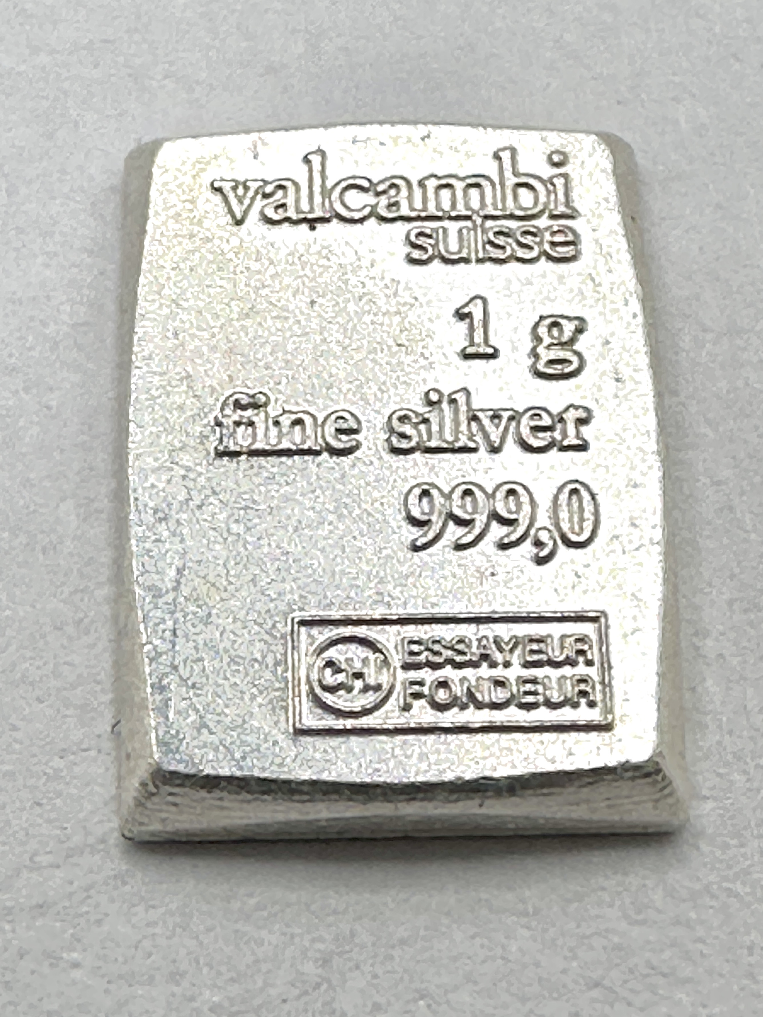 Valcambi Suisse 1 Gram .999 Fine Silver Bullion Bar