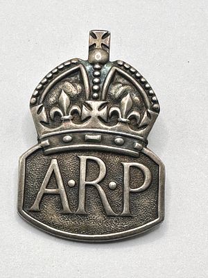 A 1938 Hallmarked Sterling Silver Air Raid Precautions (ARP) Lapel Badge. A genuine Second World 
