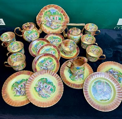 A 20-Piece Baroness Fine China Tea and Coffee Service in the Atchin Tan Pattern. A 20-piece 