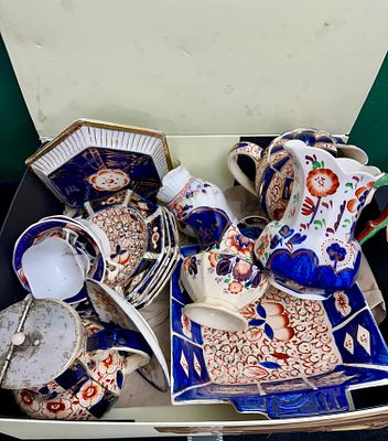 An Assortment of Late 19th and early 20th Century English Ceramics in the Gaudy Welsh and Imari 