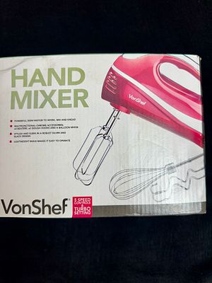VonShef 300W Electric Hand Mixer with Chrome Attachments. This VonShef electric hand mixer is 