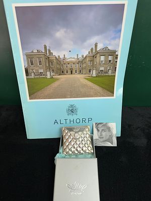 An Althorp House Commemorative Silver-Plated Compact Mirror and Associated Ephemera. A 