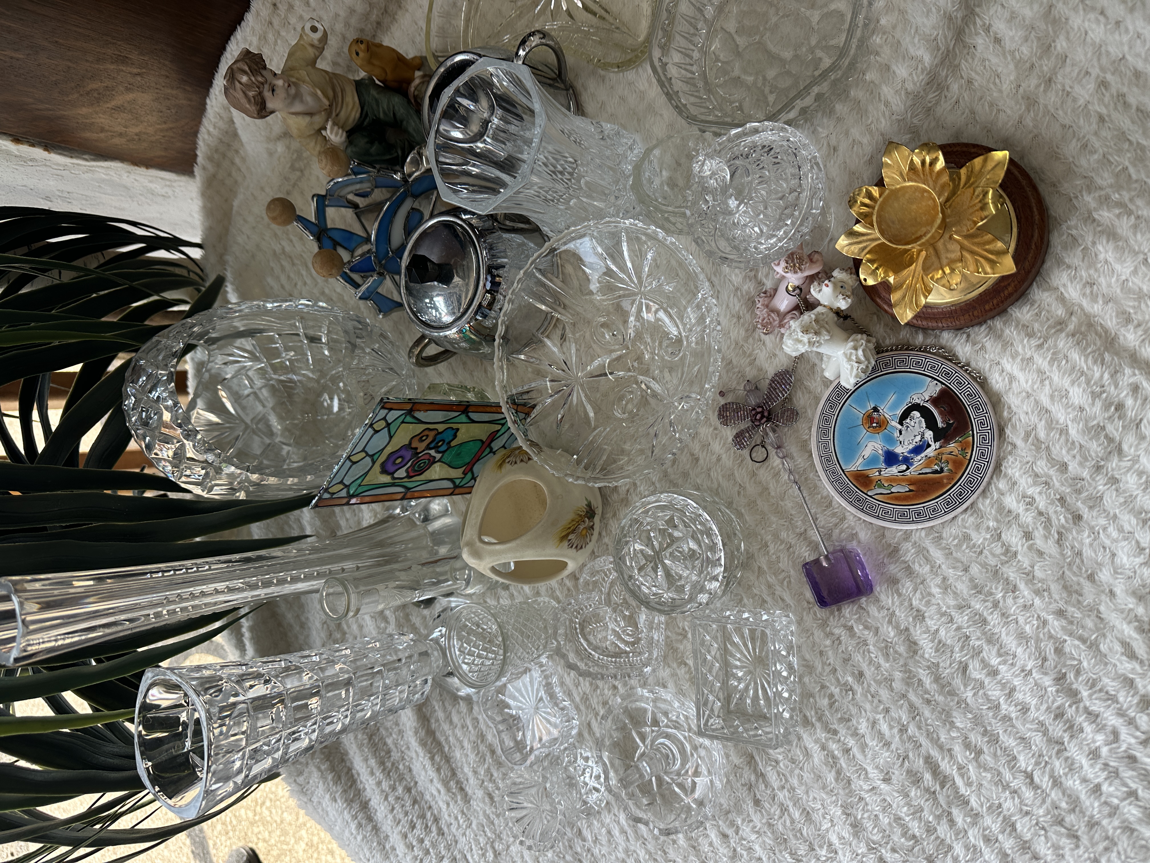 A Collection of Cut Glass Crystal and Miscellaneous Decorative Items