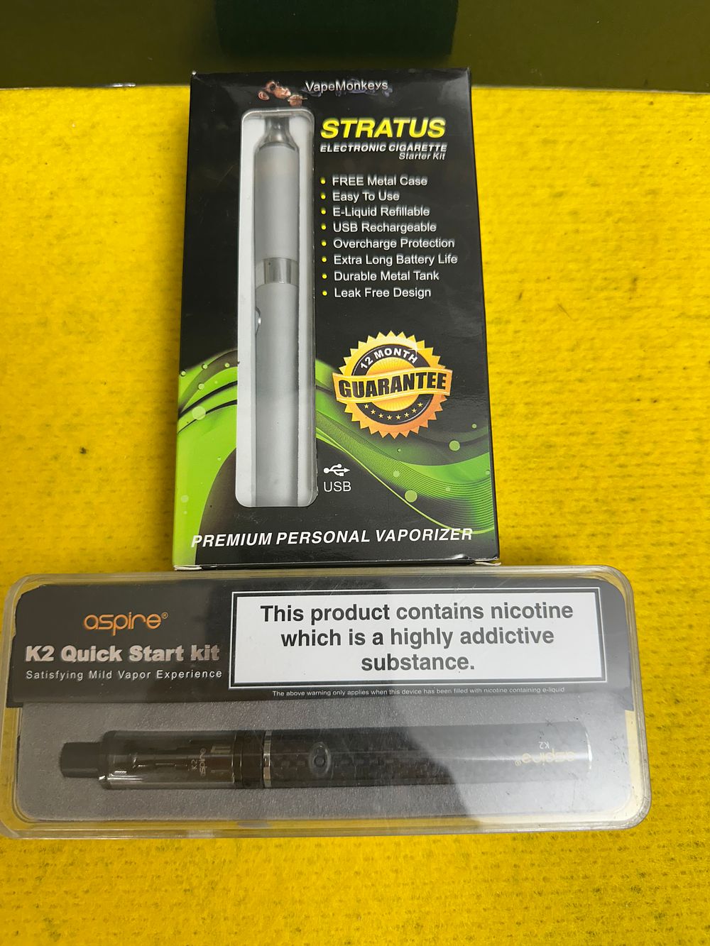 Lot 317: Two Personal Vaporizer Starter Kits by Stratus and Aspire