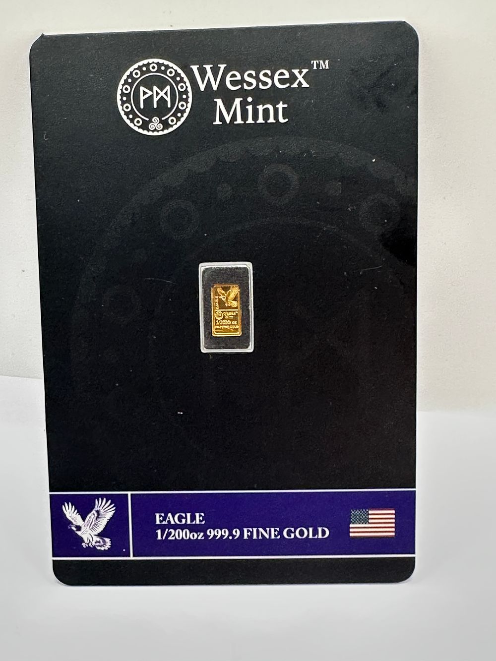 Lot 323: Wessex Mint 1/200 Troy Ounce 999.9 Fine Gold Eagle Bullion Bar