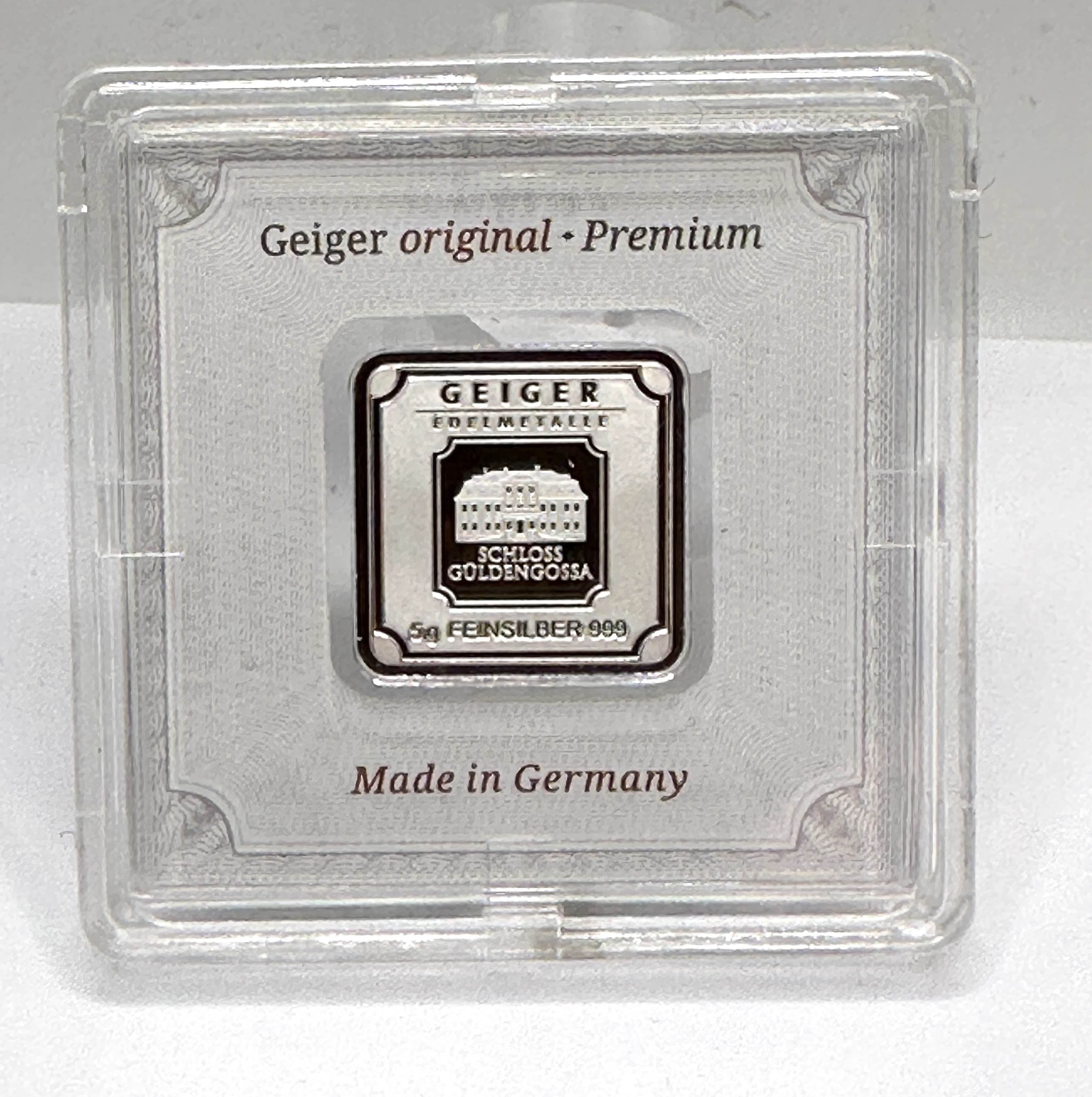 Geiger Edelmetalle 5g .999 Fine Silver Square Bar