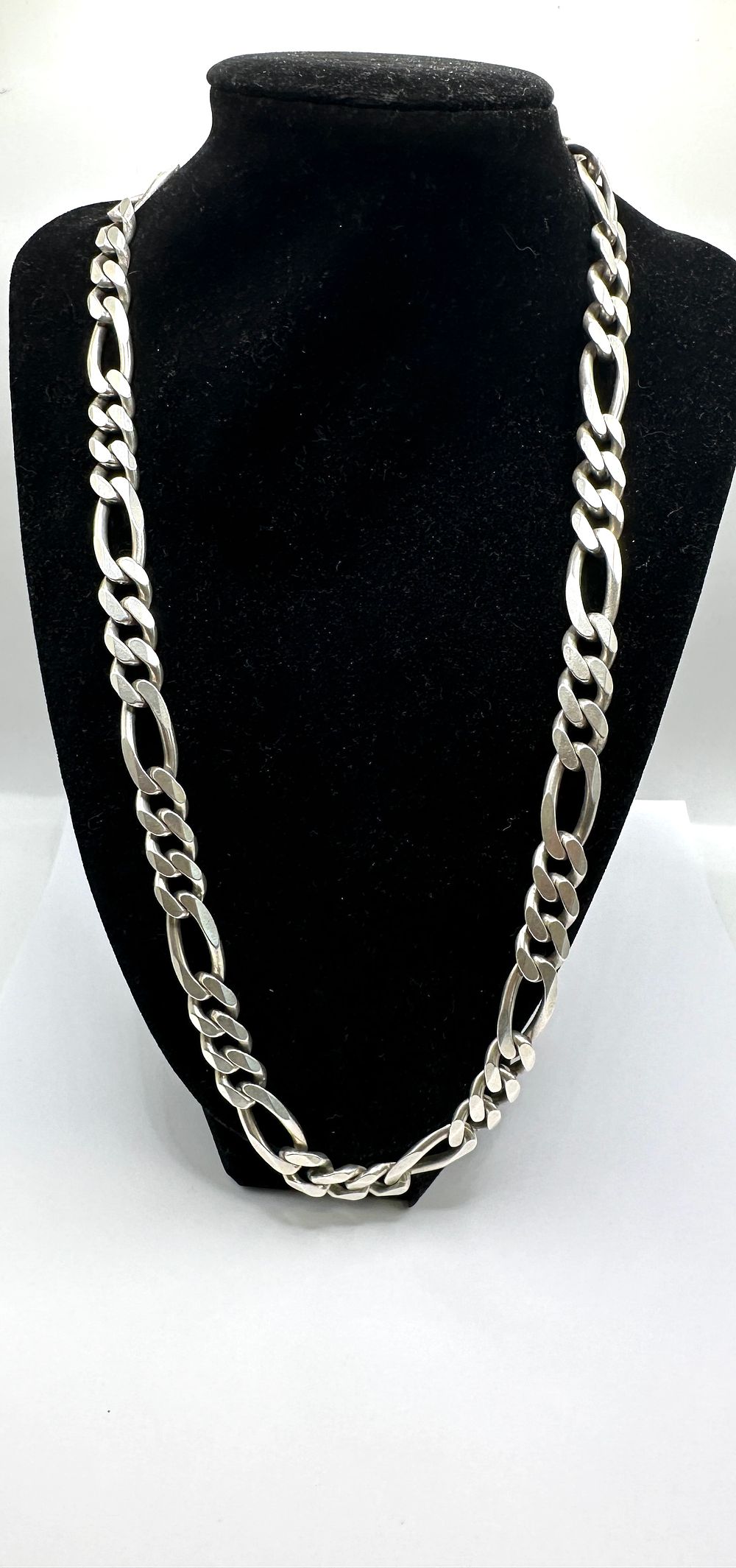 Lot 383: Heavyweight Sterling Silver Figaro Link Chain Necklace