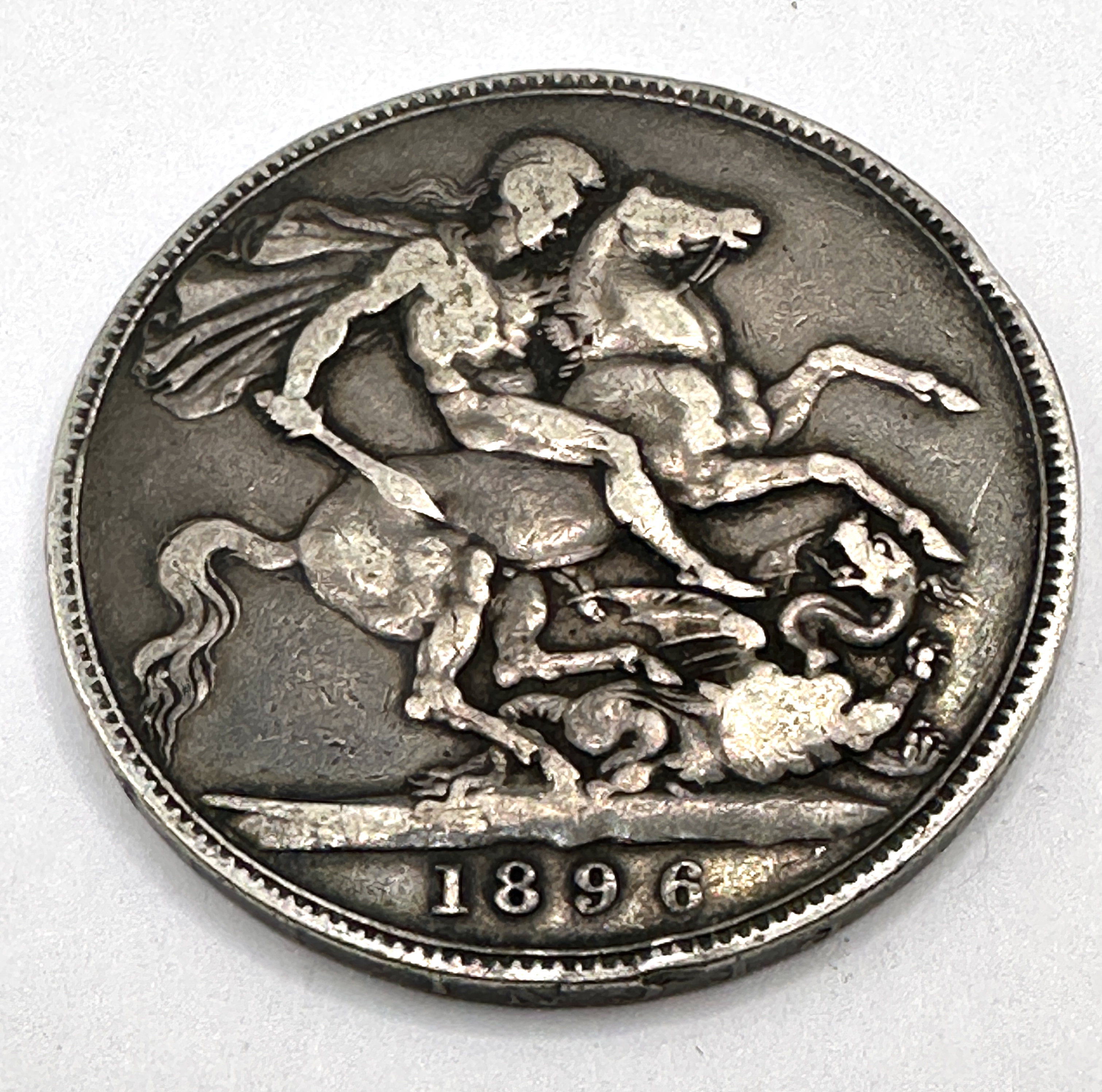 UK 1896 Queen Victoria Veiled Head Silver Crown