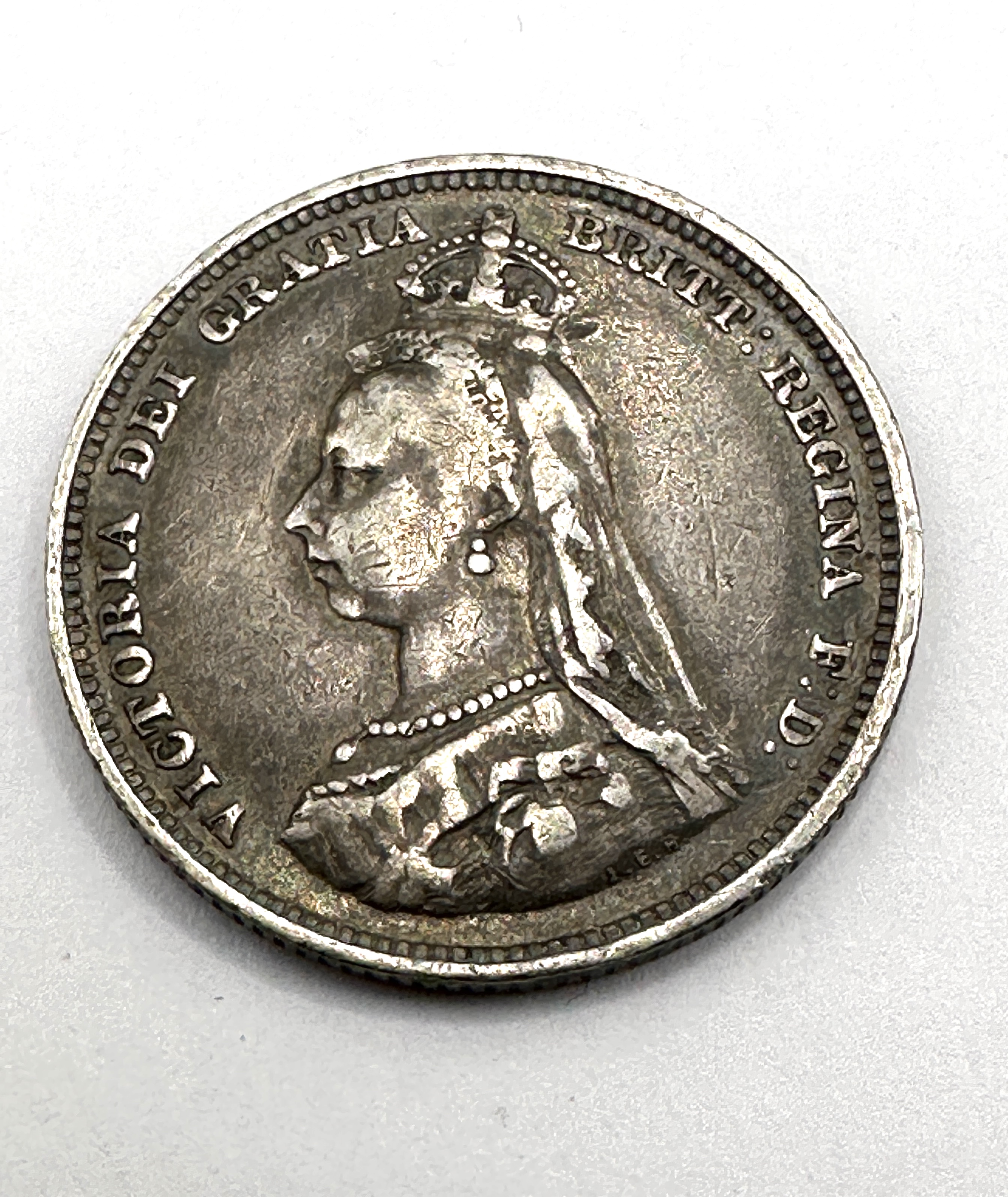 1887 UK Queen Victoria Silver Shilling