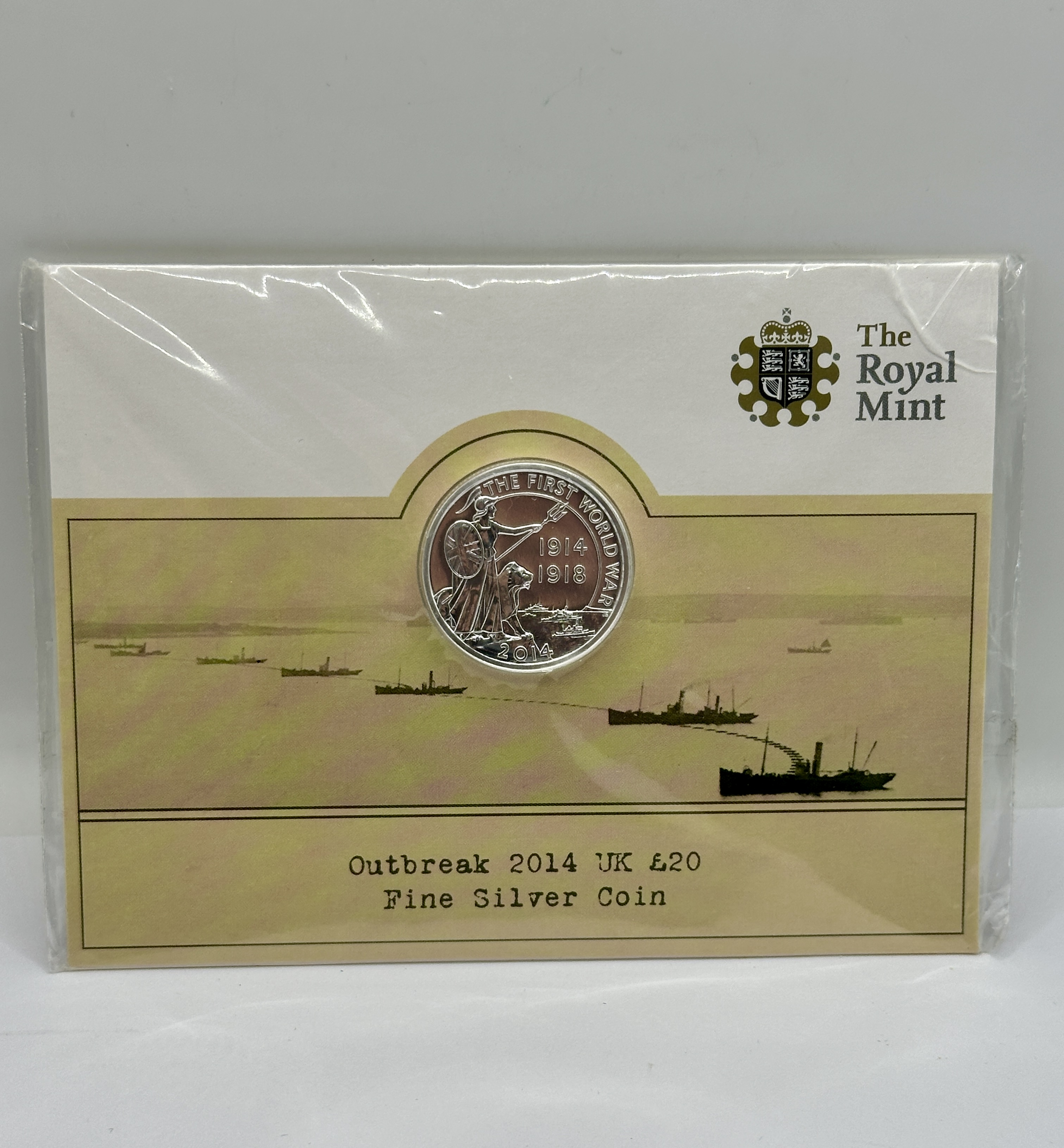 UK 2014 The Royal Mint First World War Outbreak £20 Fine Silver Coin