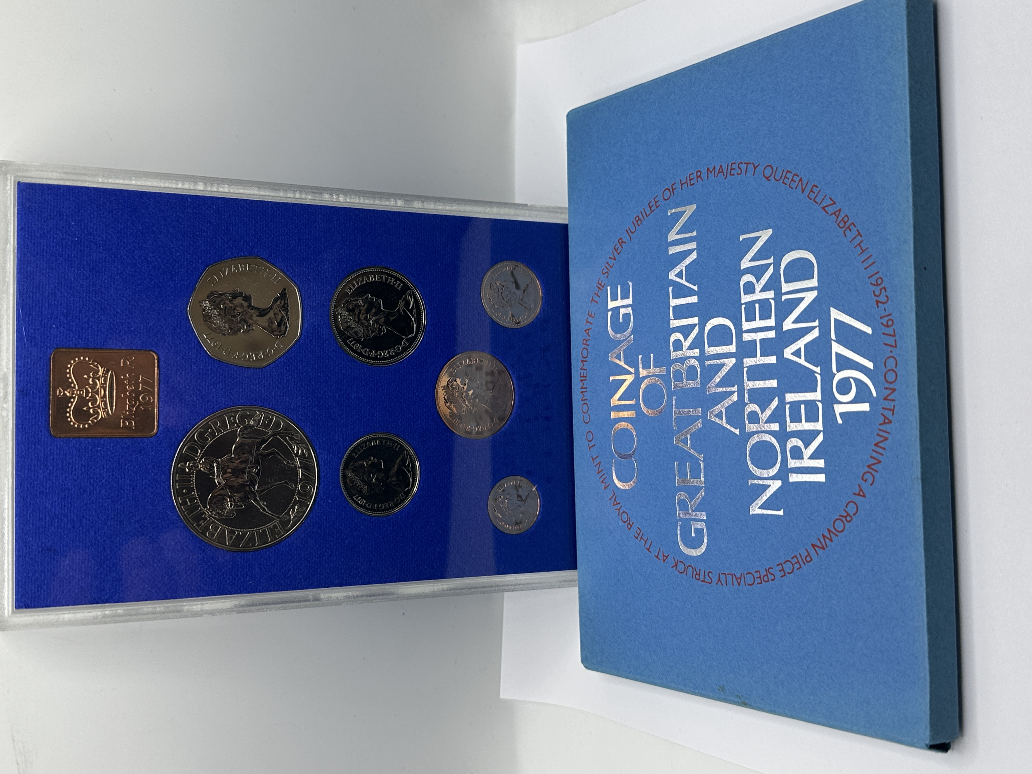 UK 1977 Royal Mint Silver Jubilee Proof Coinage Set