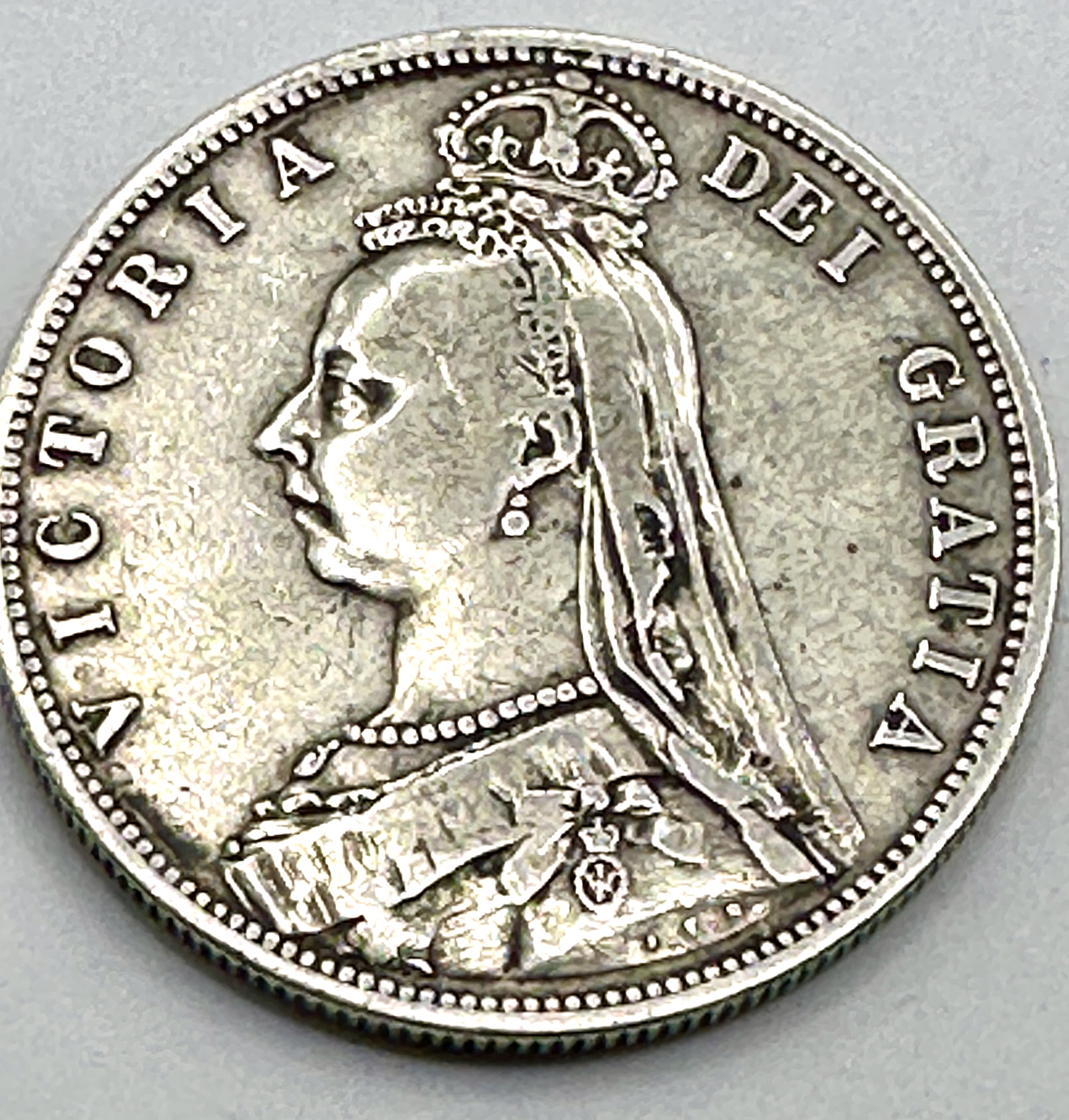 UK 1887 Queen Victoria Silver Shilling, Jubilee Head