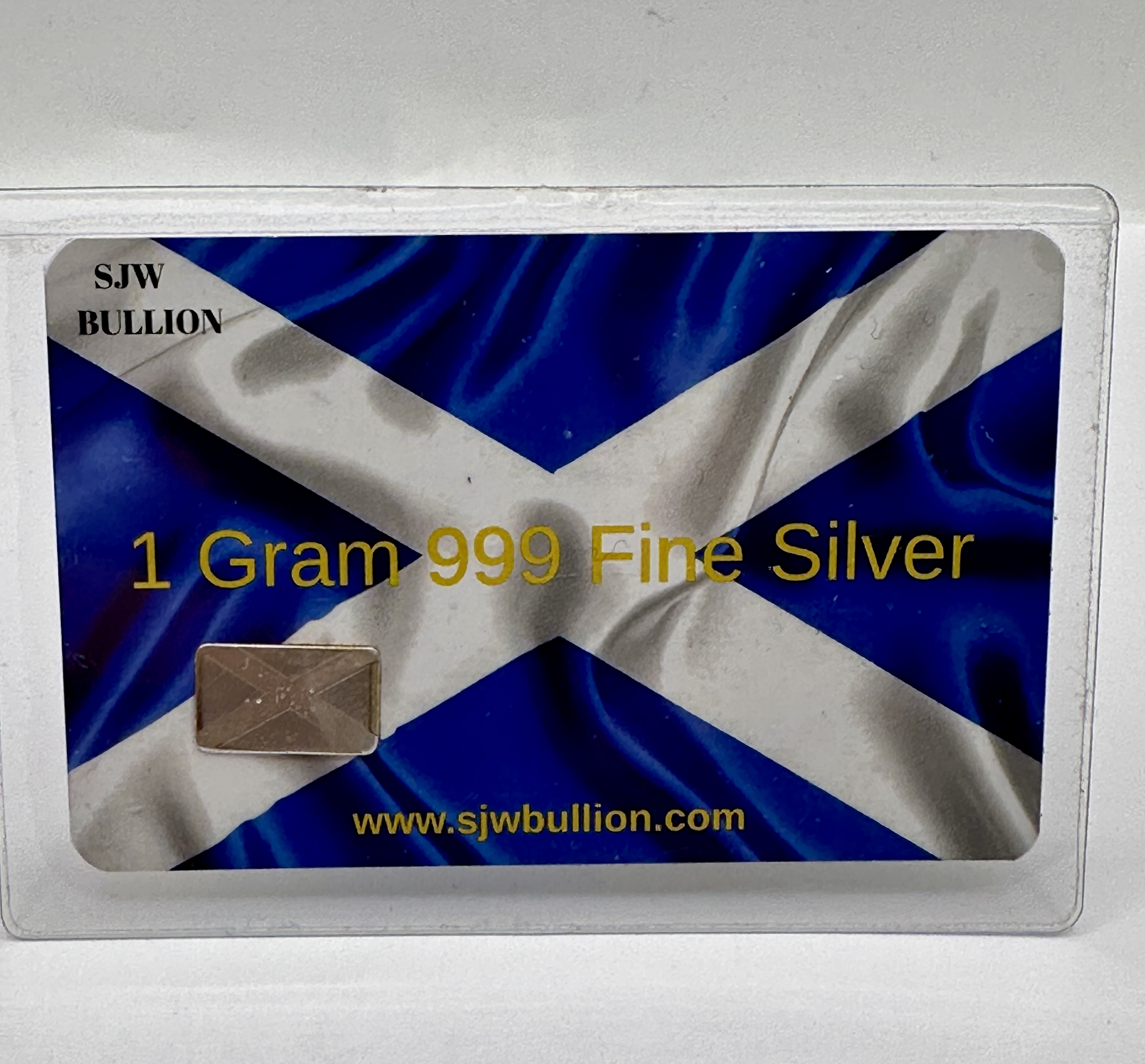 SJW Bullion 1 Gram .999 Fine Silver Bar Scottish Saltire Theme