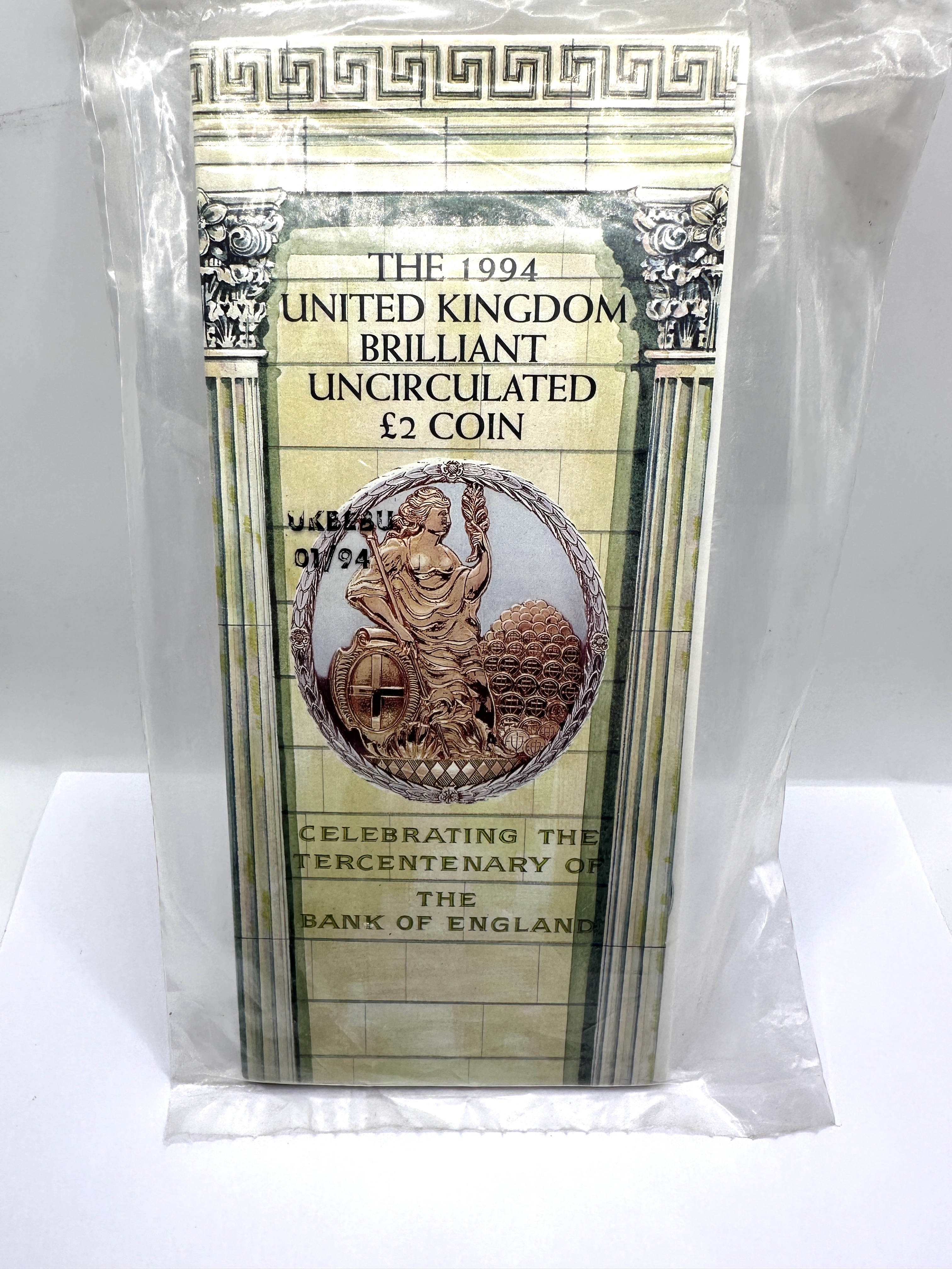 1994 UK Brilliant Uncirculated £2 Coin Bank of England Tercentenary