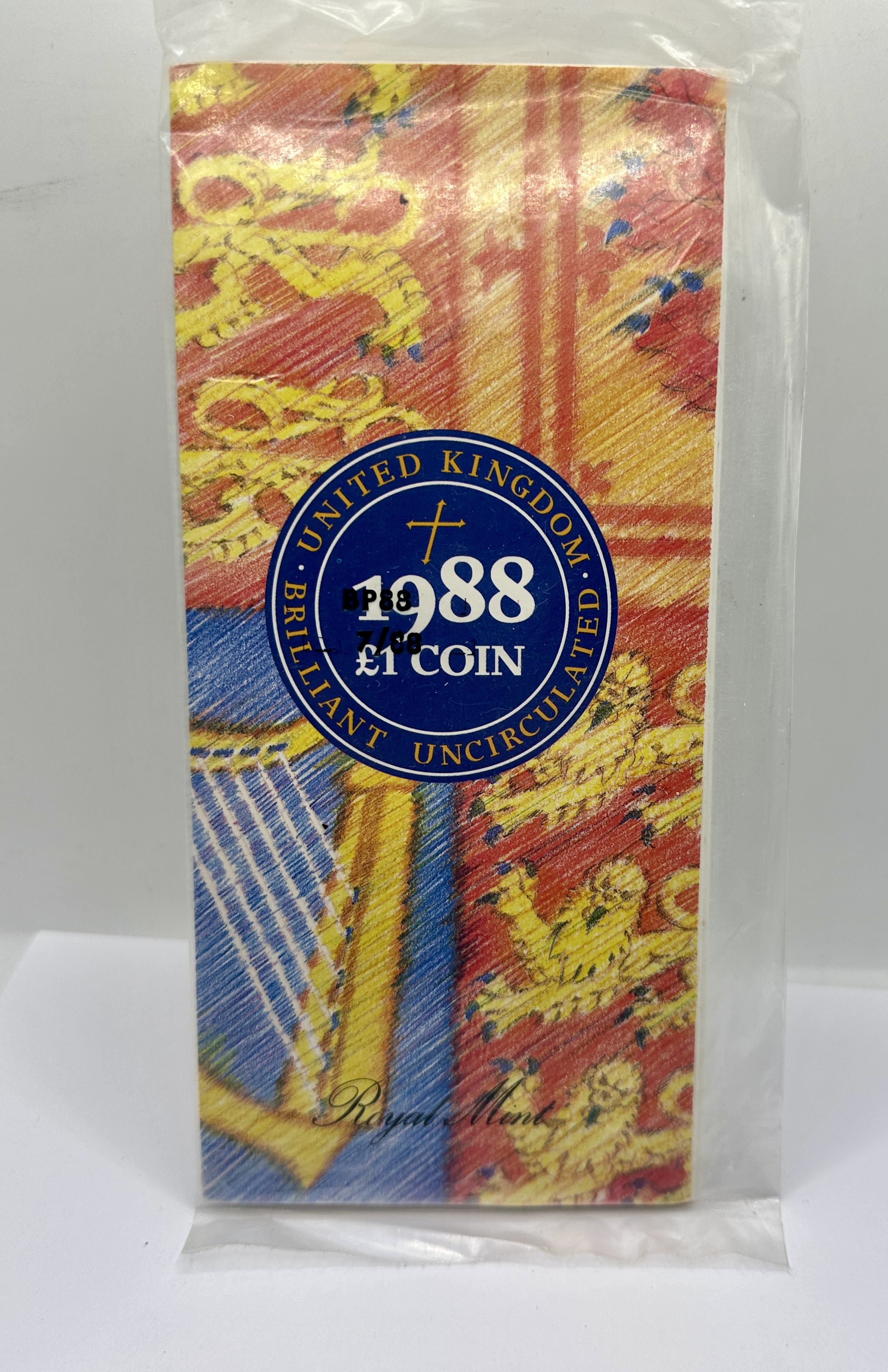 1988 UK One Pound Brilliant Uncirculated Coin in Royal Mint Presentation Folder