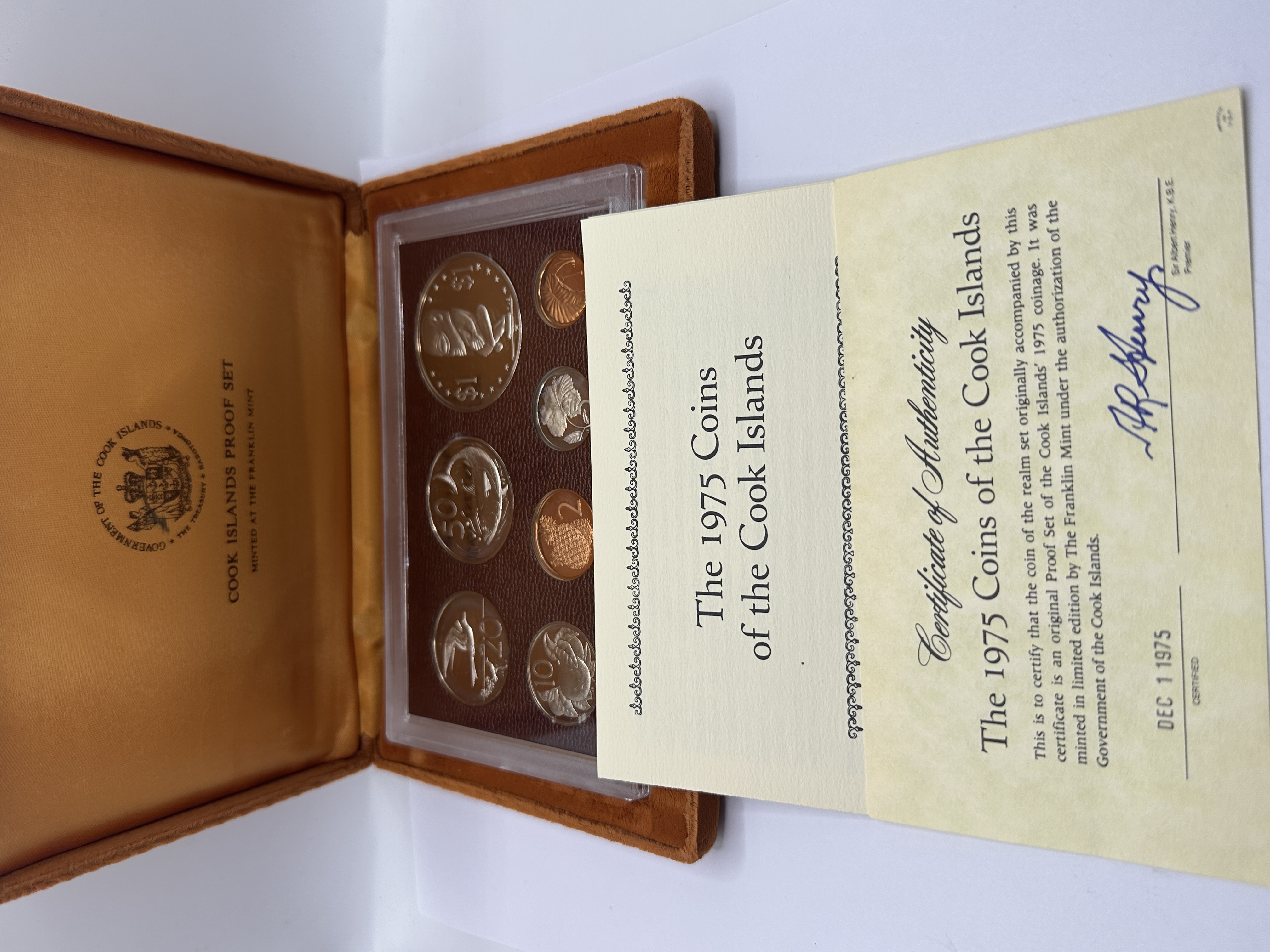 Cook Islands 1975 Seven-Coin Proof Set Franklin Mint