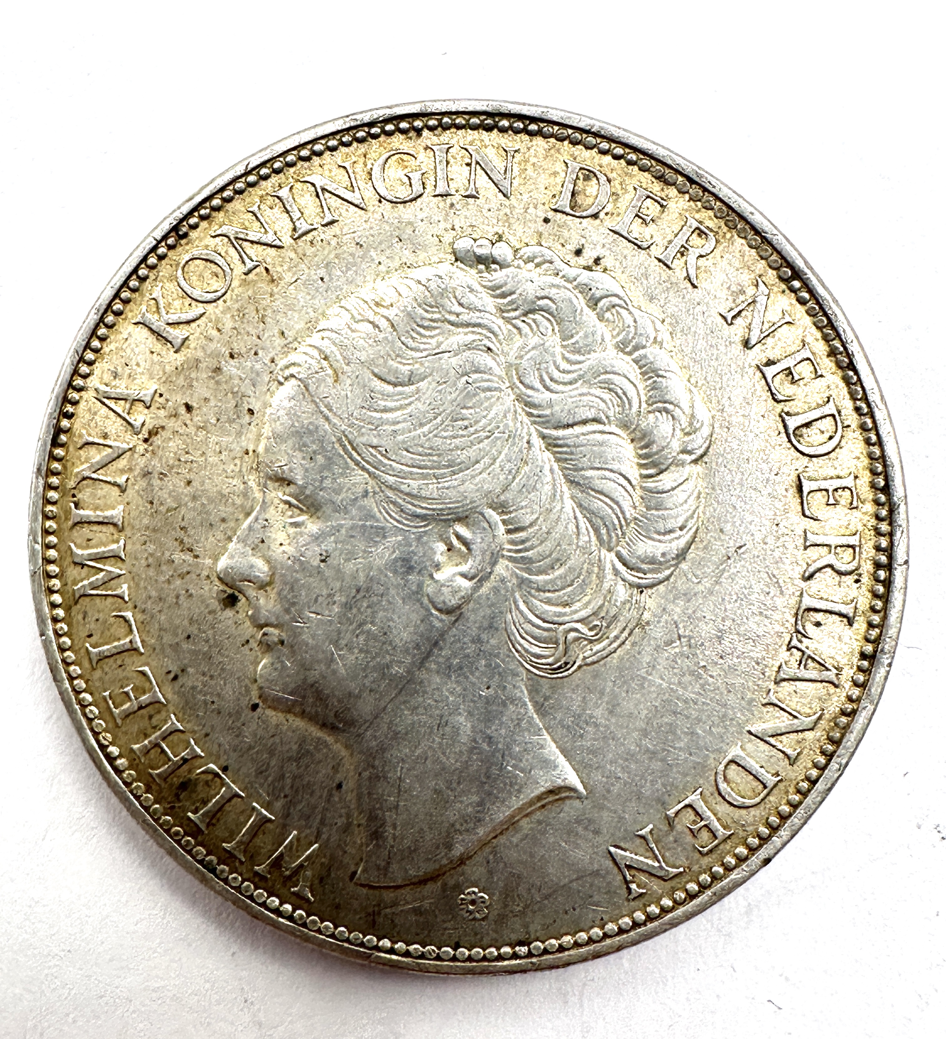 NL 1939 Silver 2 1/2 Gulden Rijksdaalder, Queen Wilhelmina