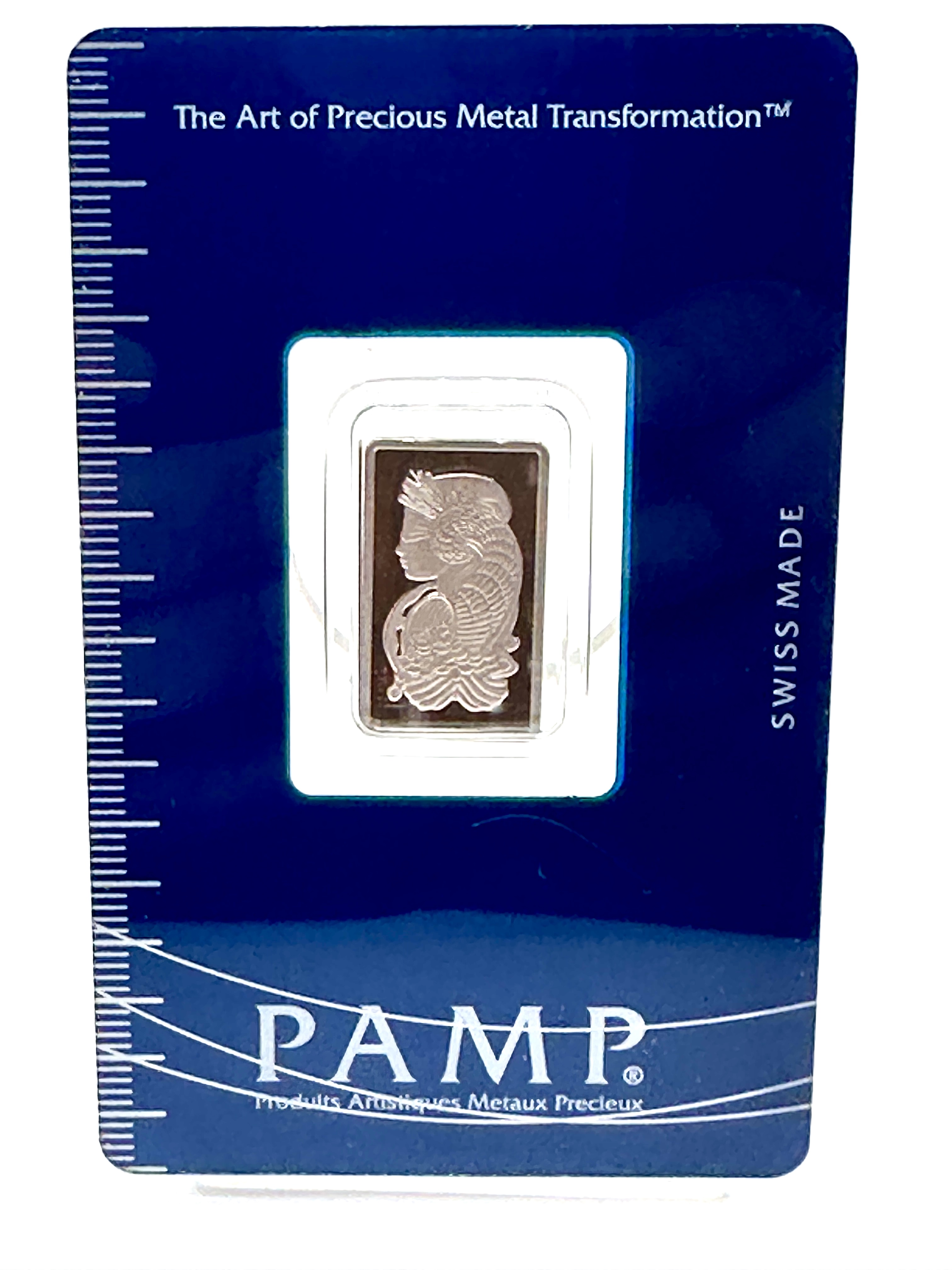 A PAMP Suisse 2.5 Gram 999.5 Fine Platinum Bar Lady Fortuna Design