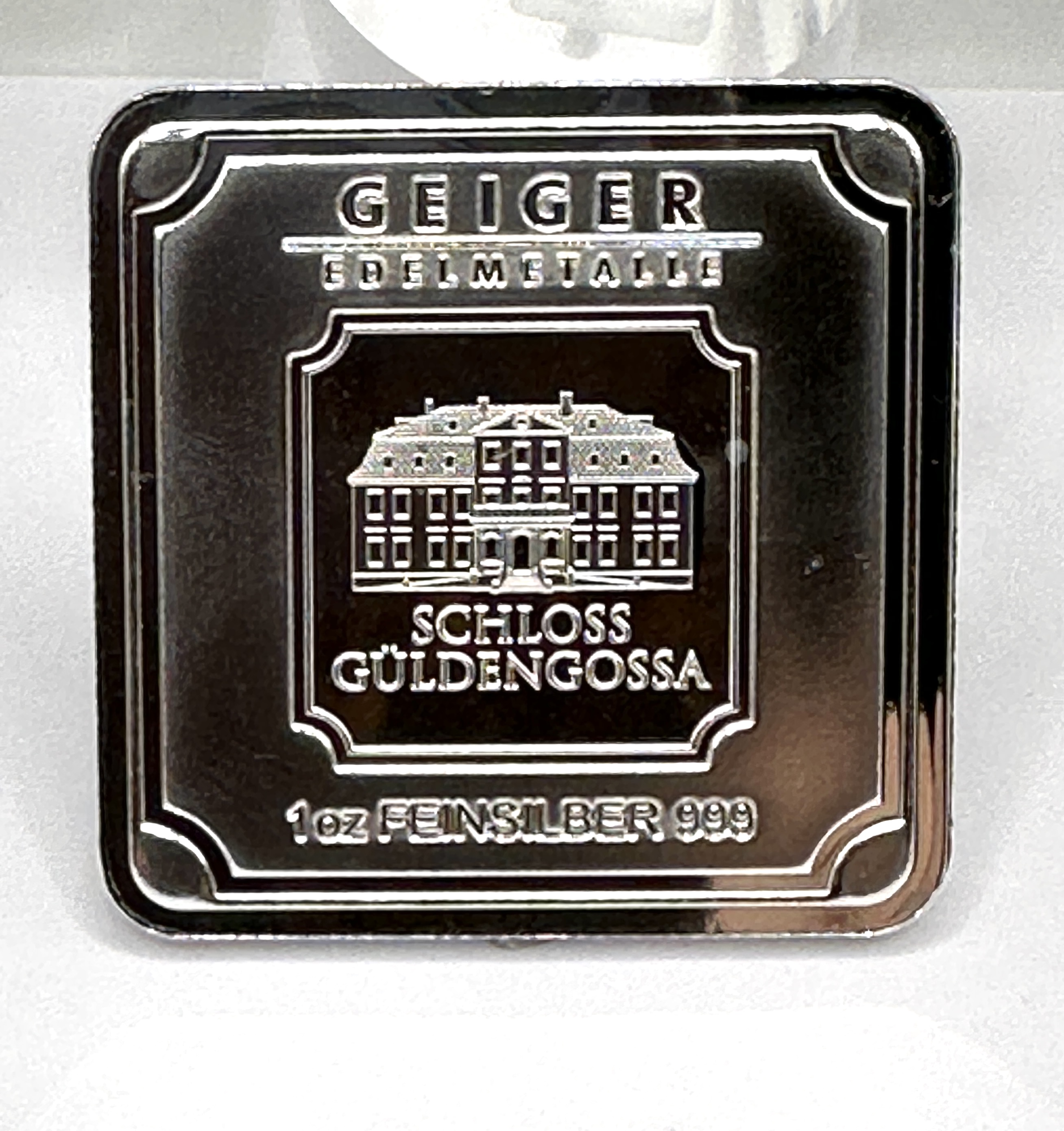 Geiger Edelmetalle 1 Troy Ounce .999 Fine Silver Square Bar