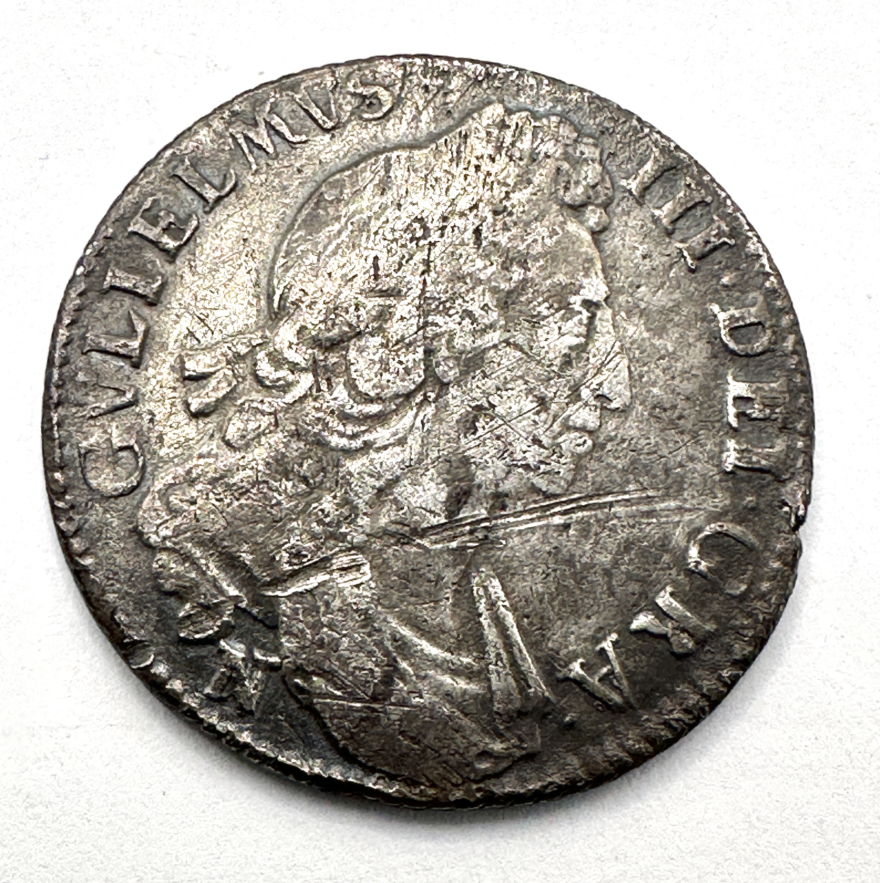 UK 1696 William III Silver Sixpence, Chester Mint