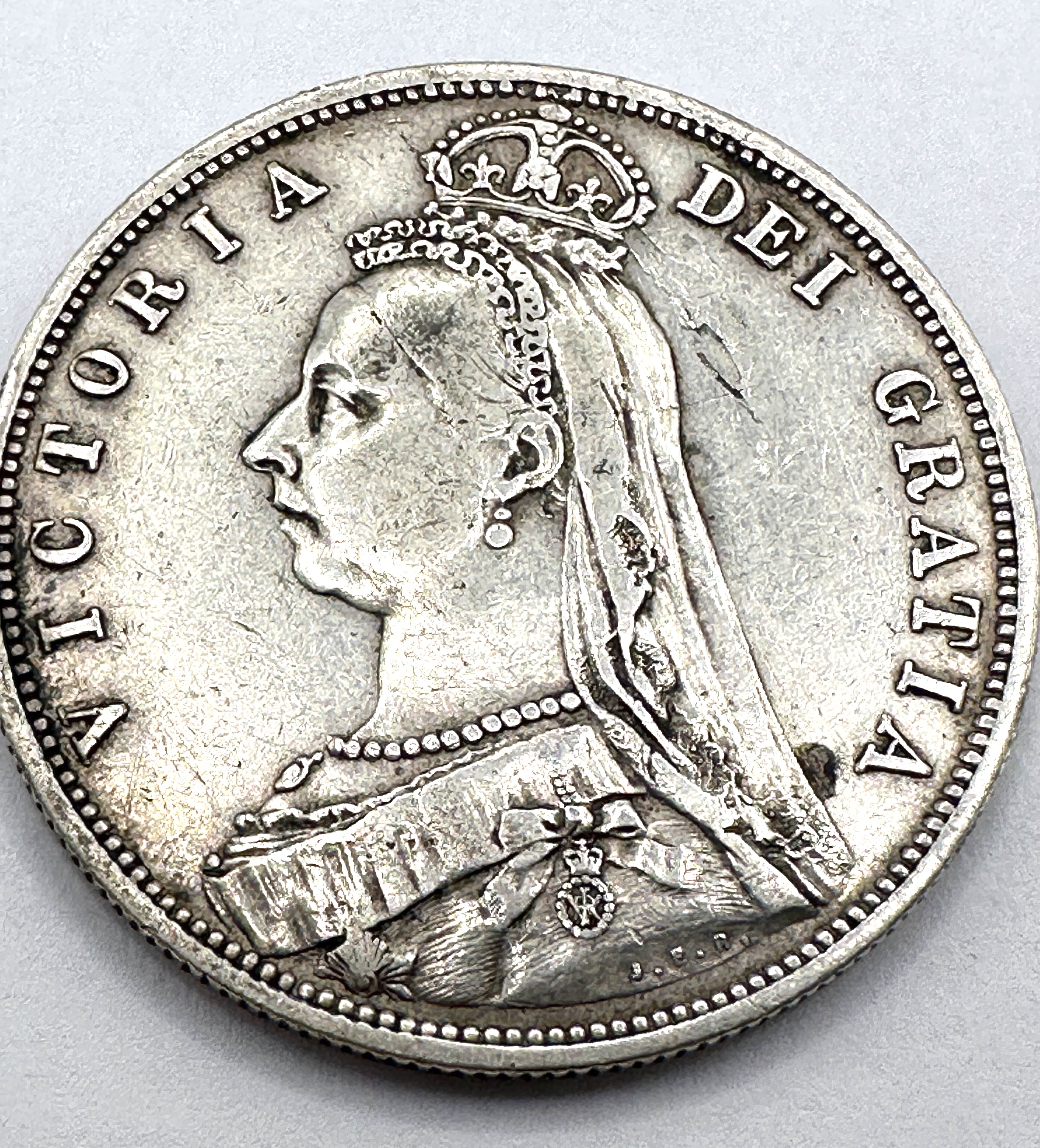 UK 1887 Victoria Jubilee Head Silver Half Crown