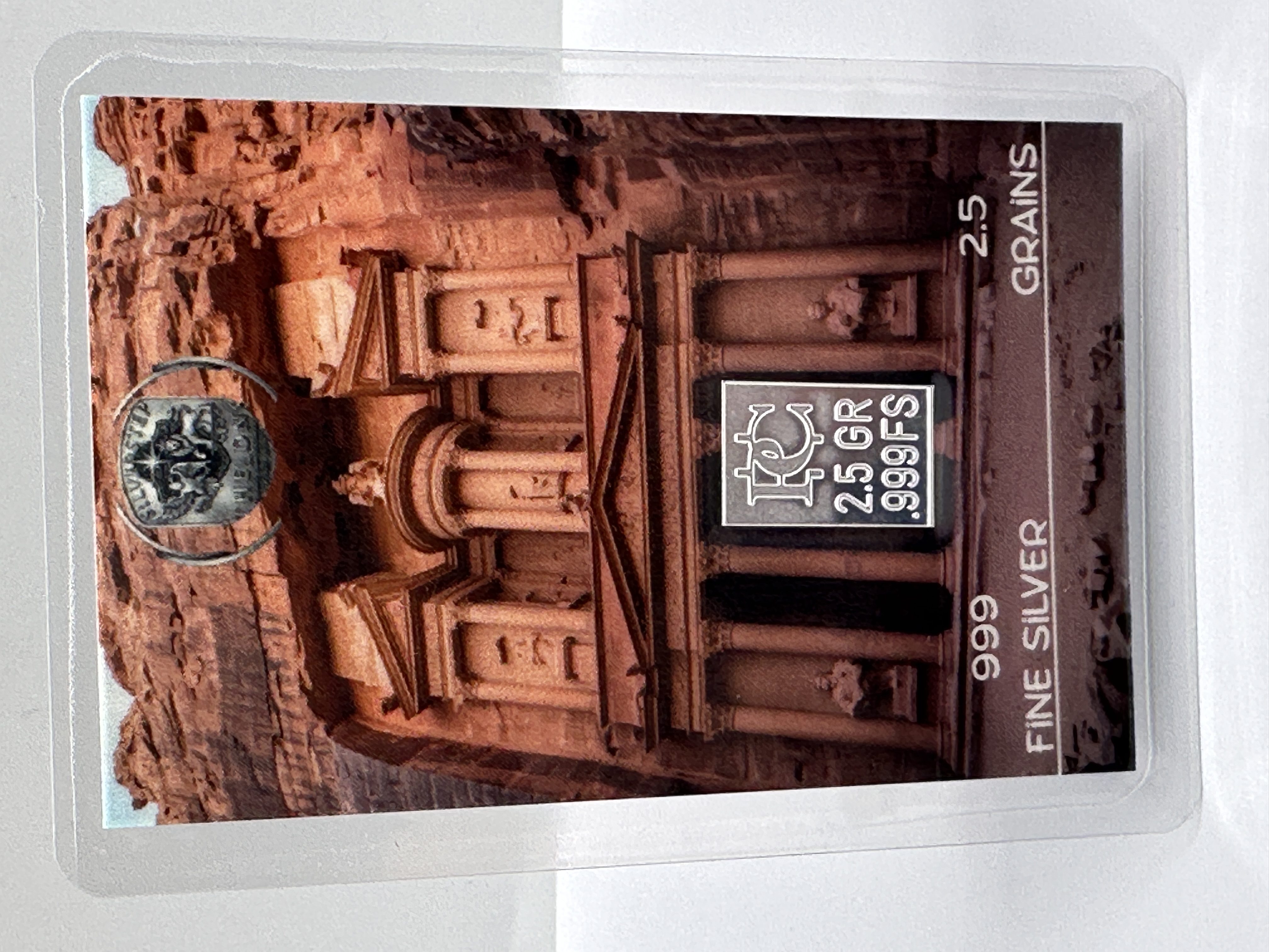TC Fractional Fine Silver Bar Petra Jordan Presentation Card