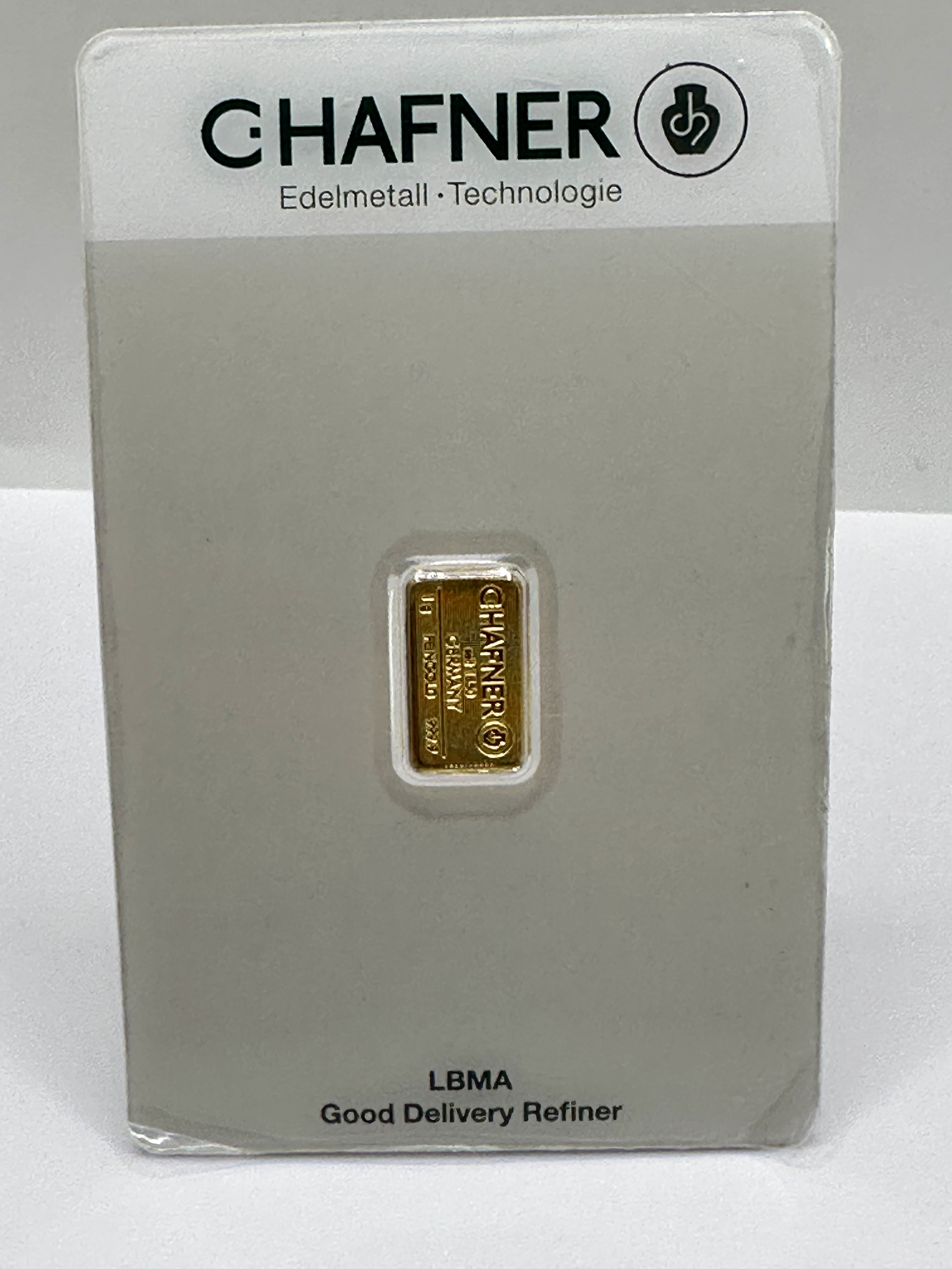 C.HAFNER 1 Gram 999.9 Fine Gold Minted Bullion Bar