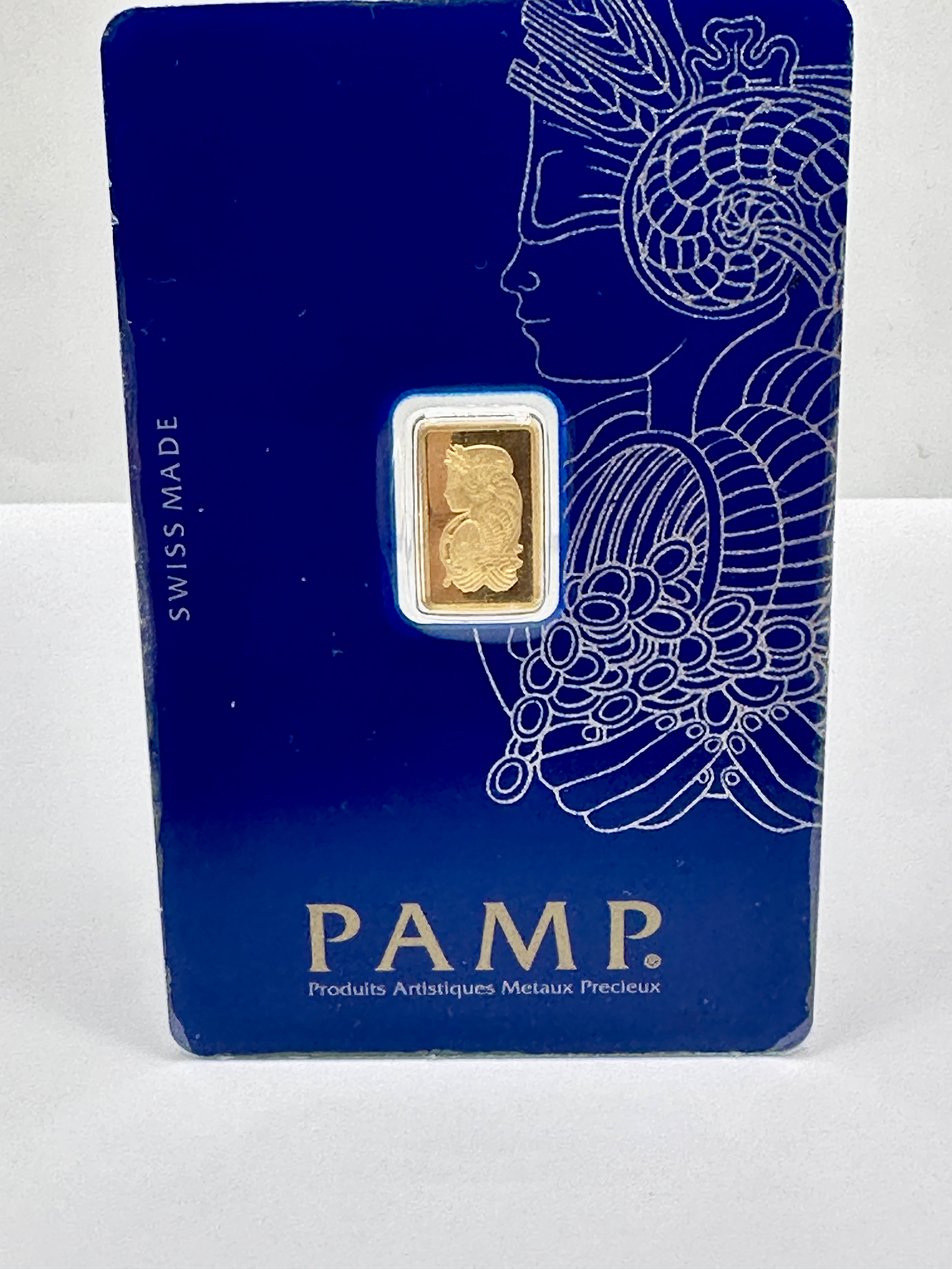 PAMP Suisse Lady Fortuna 1 Gram 999.9 Fine Gold Bar with Veriscan Assay Card