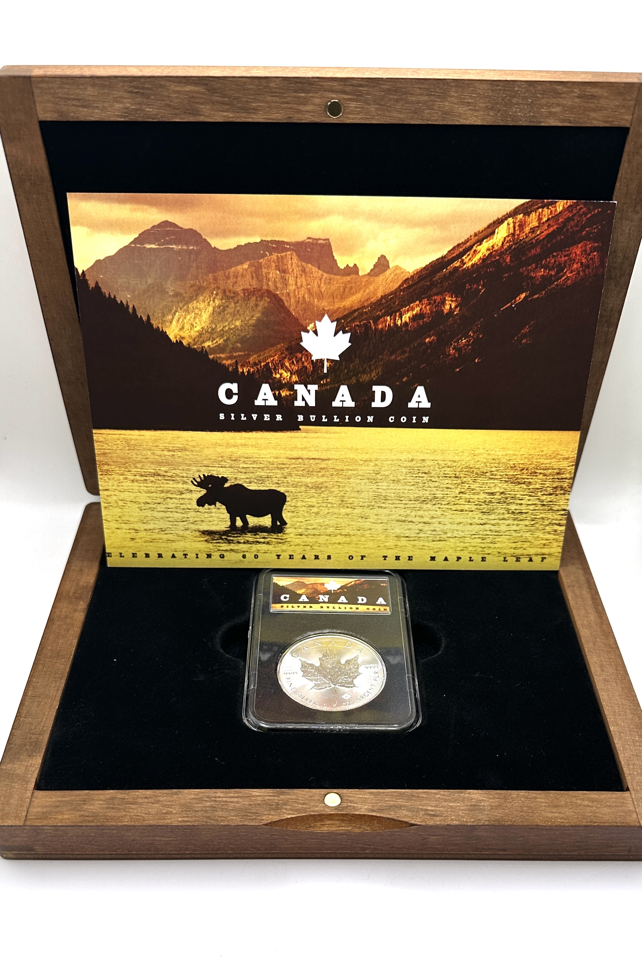 60 Years of the Maple Leaf Royal Canadian Mint 1 oz t .9999 Fine Silver Bullion Coin