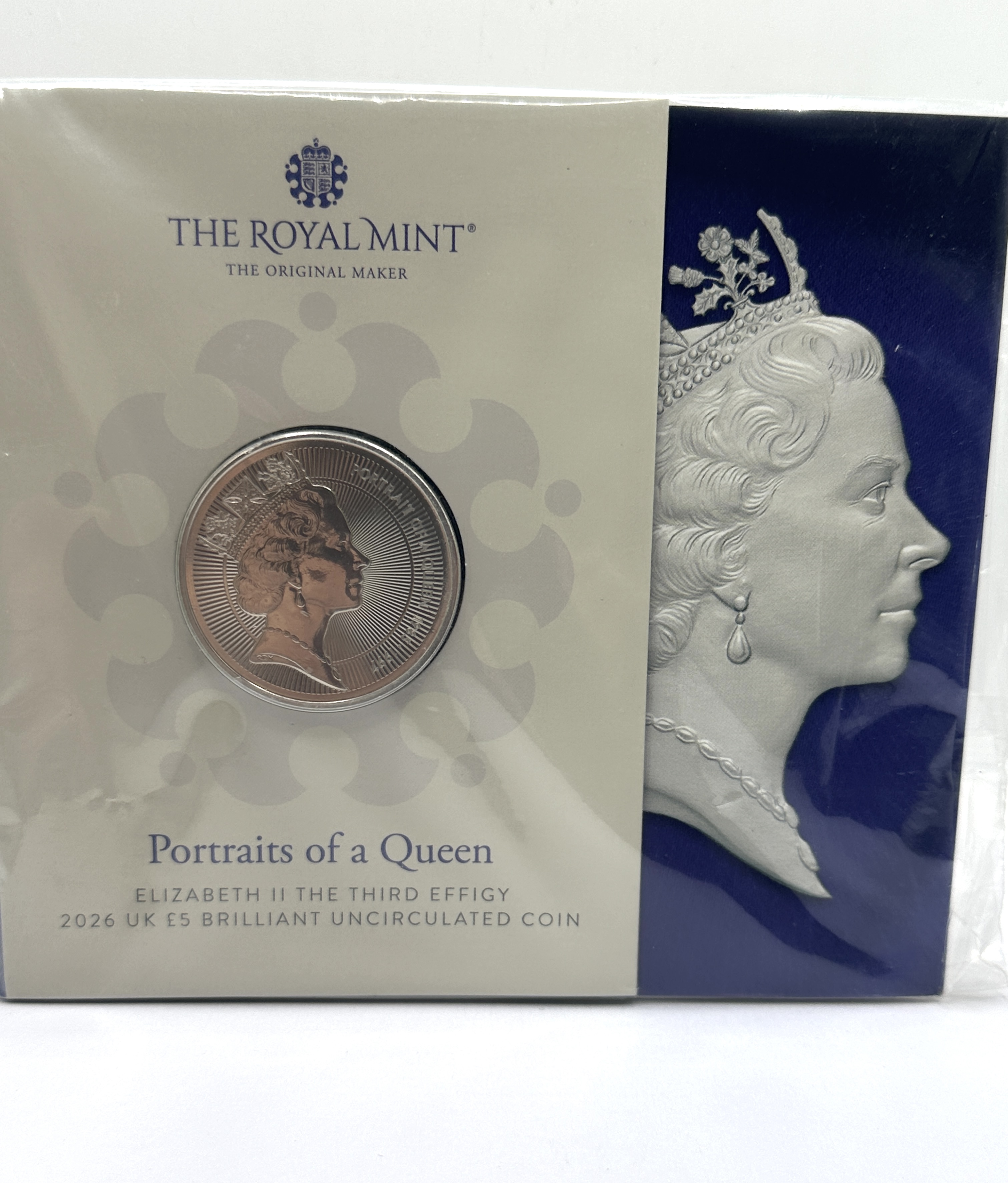 UK 2026 Portraits of a Queen Elizabeth II Third Effigy £5 BU Coin