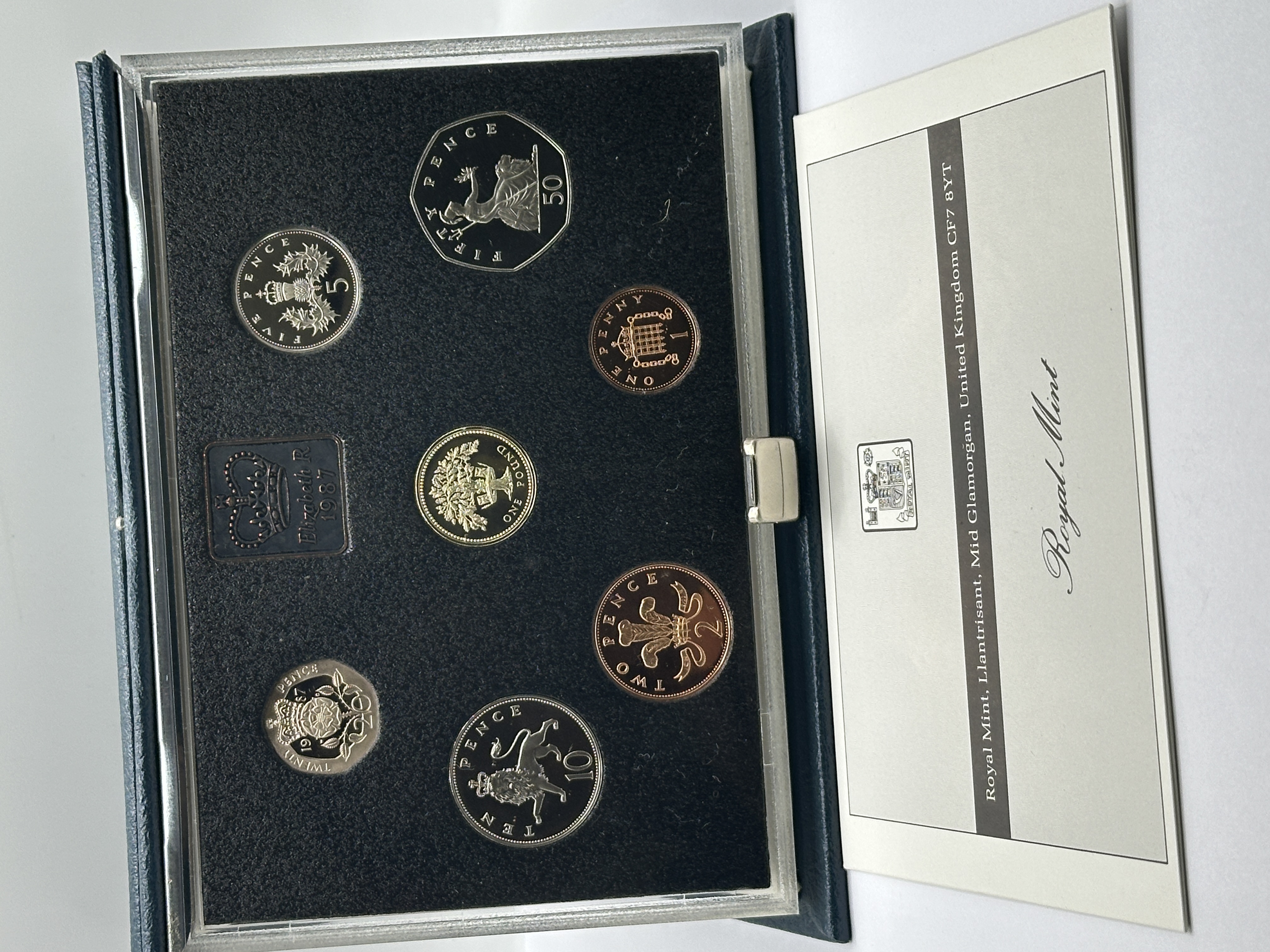 A Set of Seven 1987 UK Royal Mint Proof Coins