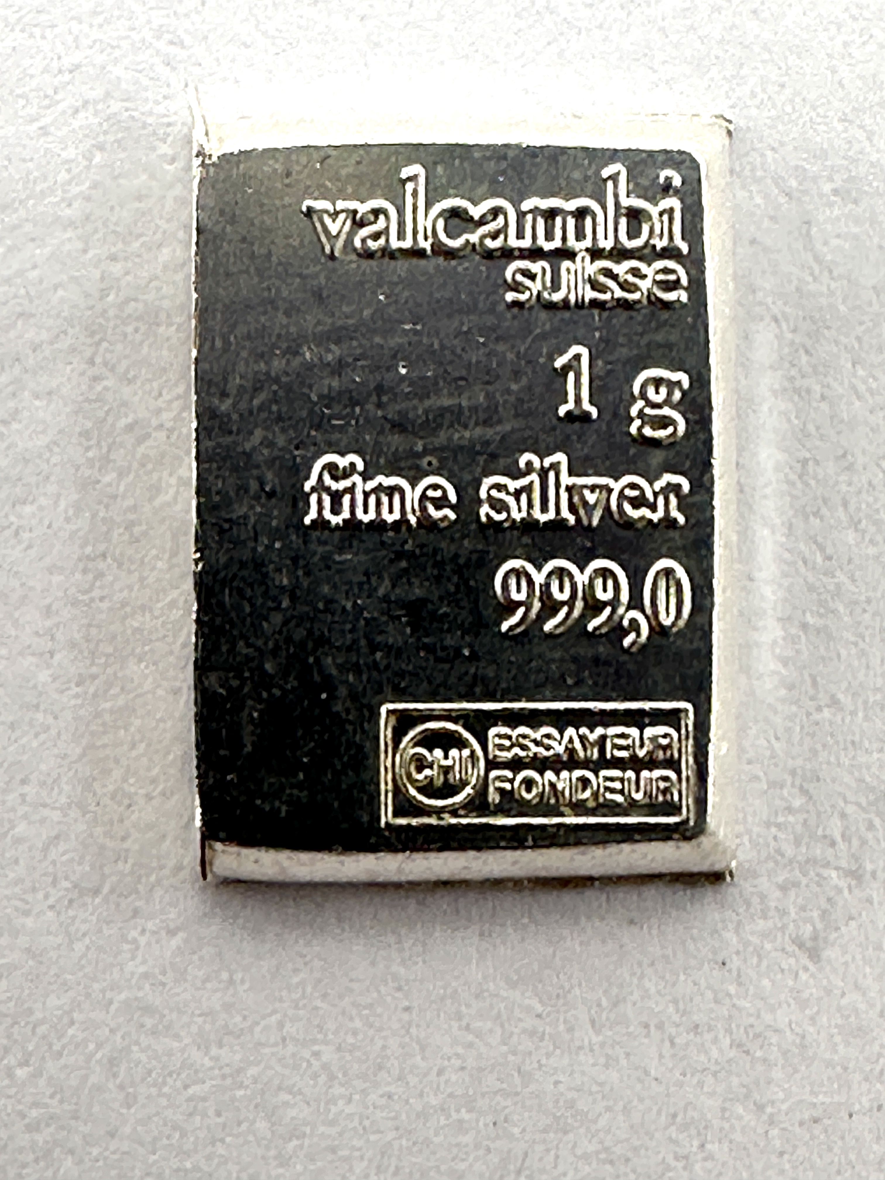 Valcambi Suisse 1 Gram Fine Silver Bar