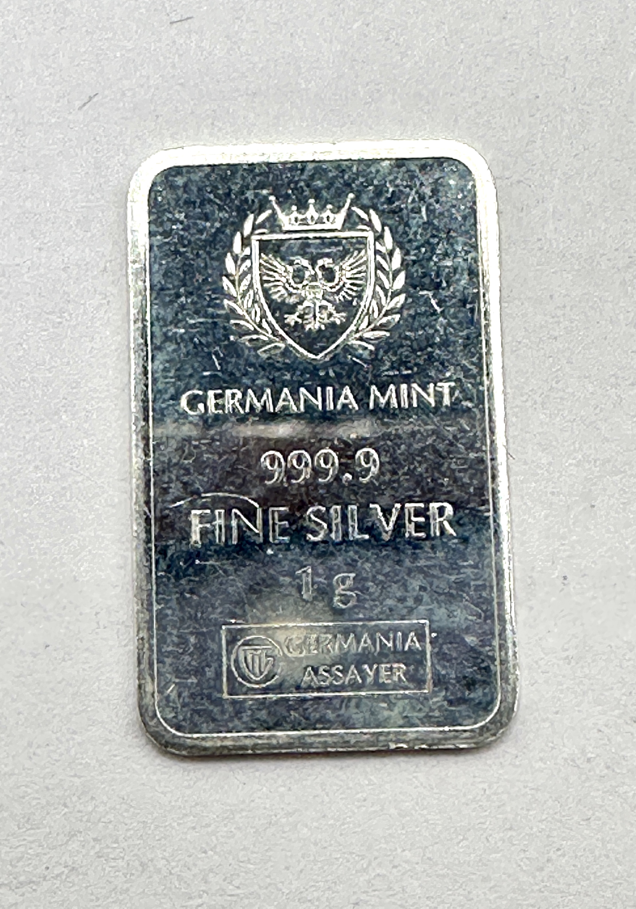 Germania Mint 1 Gram .9999 Fine Silver Bar