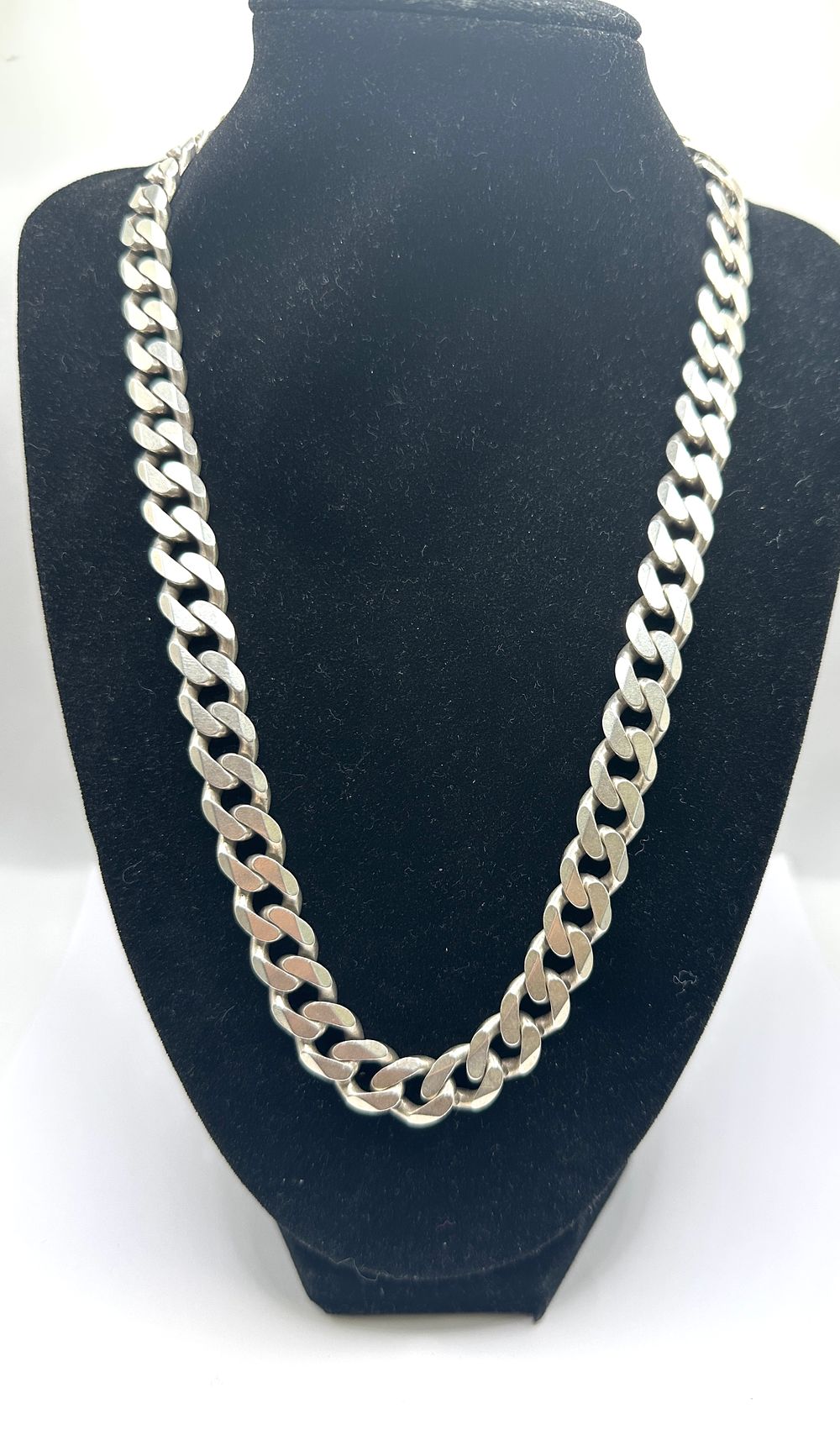 Lot 96: Heavy Sterling Silver Curb Link Necklace