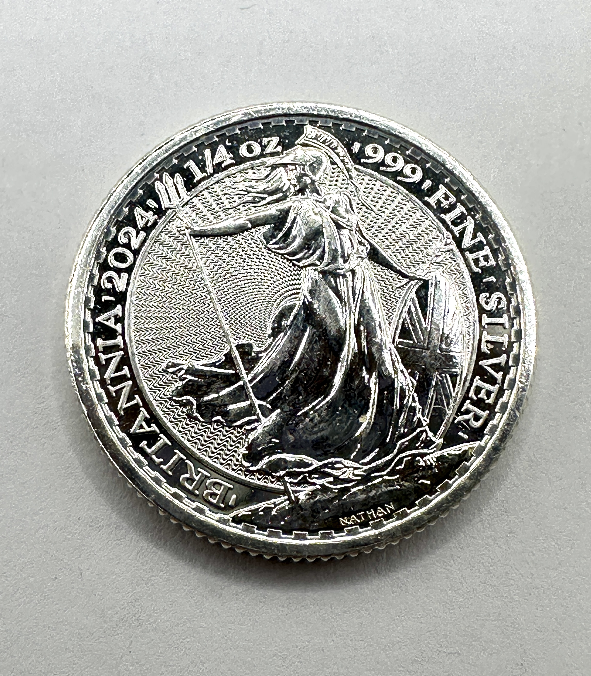 2024 Great Britain 50 Pence 1/4 oz .999 Fine Silver Britannia Coin