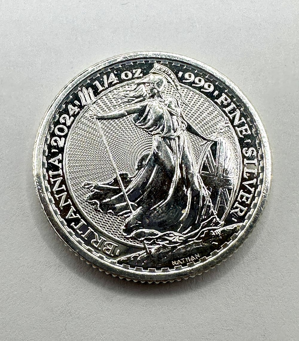 Lot 207: 2024 Great Britain 50 Pence 1/4 oz .999 Fine Silver Britannia Coin