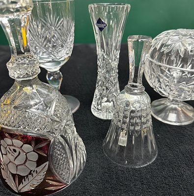 A Collection of Cut Lead Crystal Tablewares including Edinburgh Crystal. An assortment of 