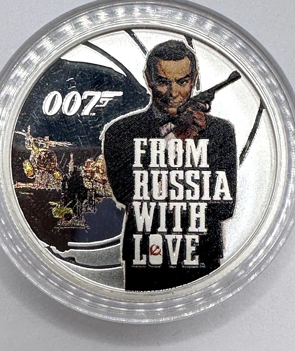 Lot 253: 2021 Tuvalu 1/2 oz Silver 007 James Bond From Russia With Love 50 Cents Coin