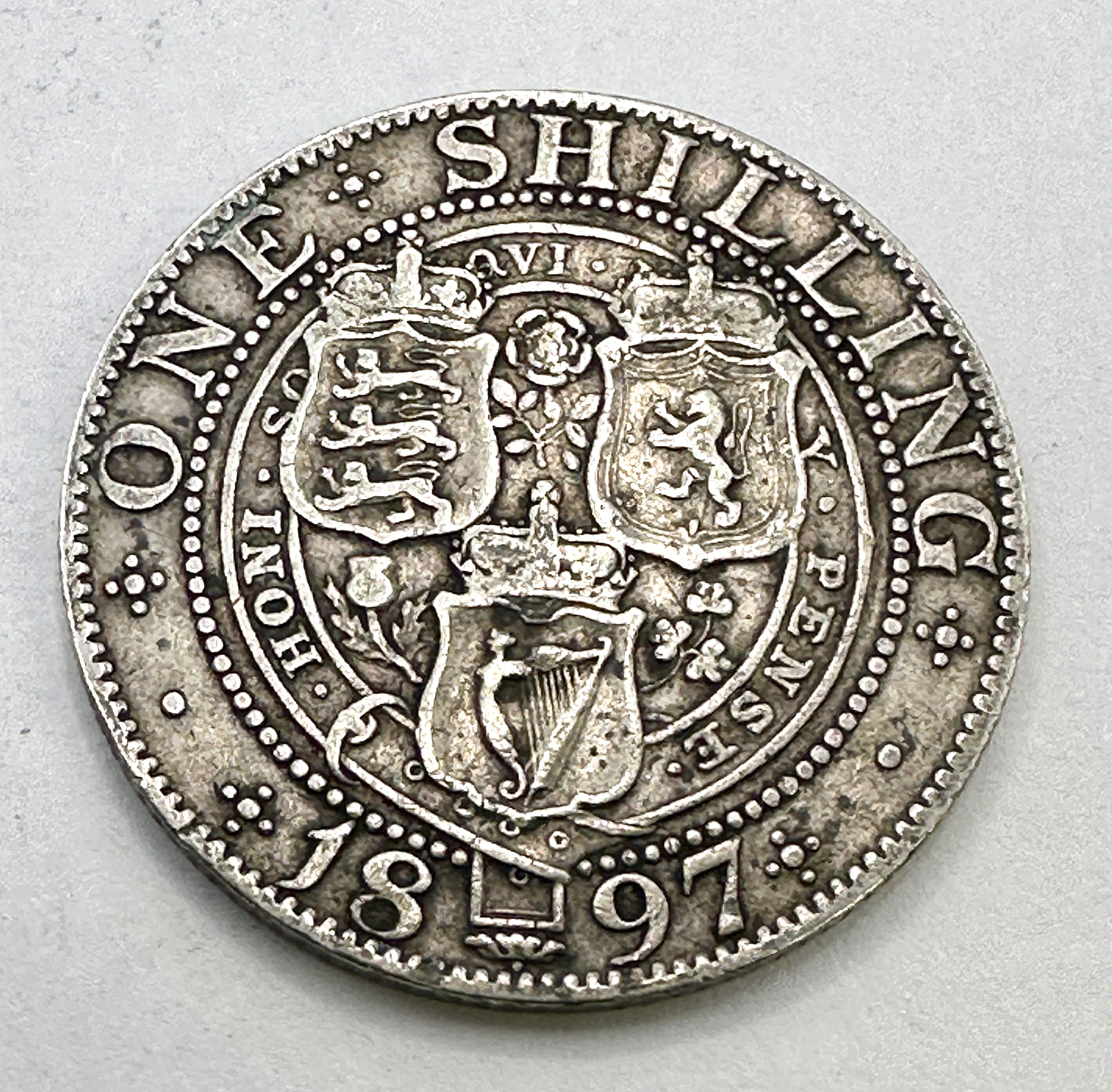 1897 UK Queen Victoria Silver Shilling KM# 780