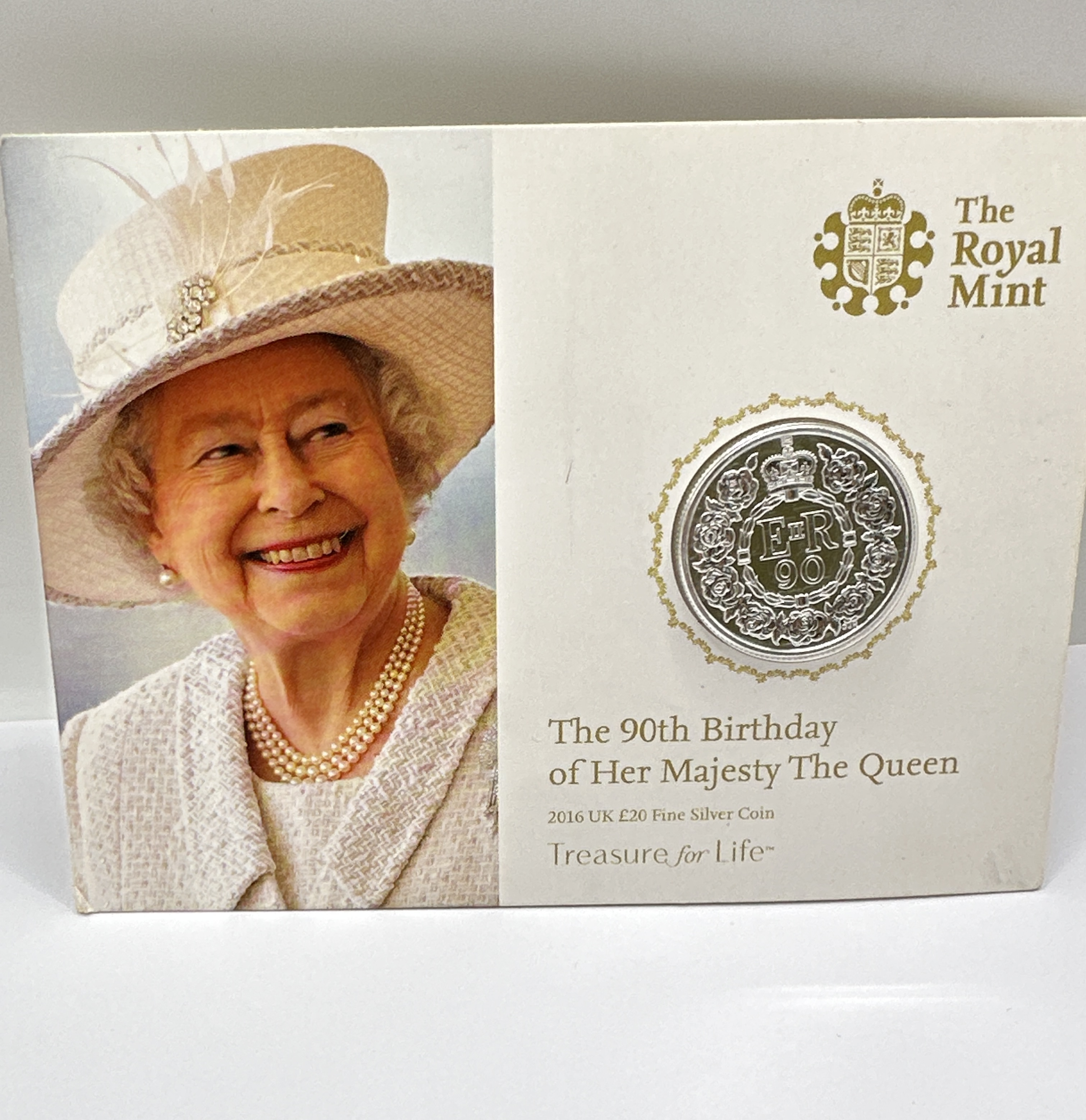 2016 UK £20 Fine Silver Coin Queen Elizabeth II 90th Birthday