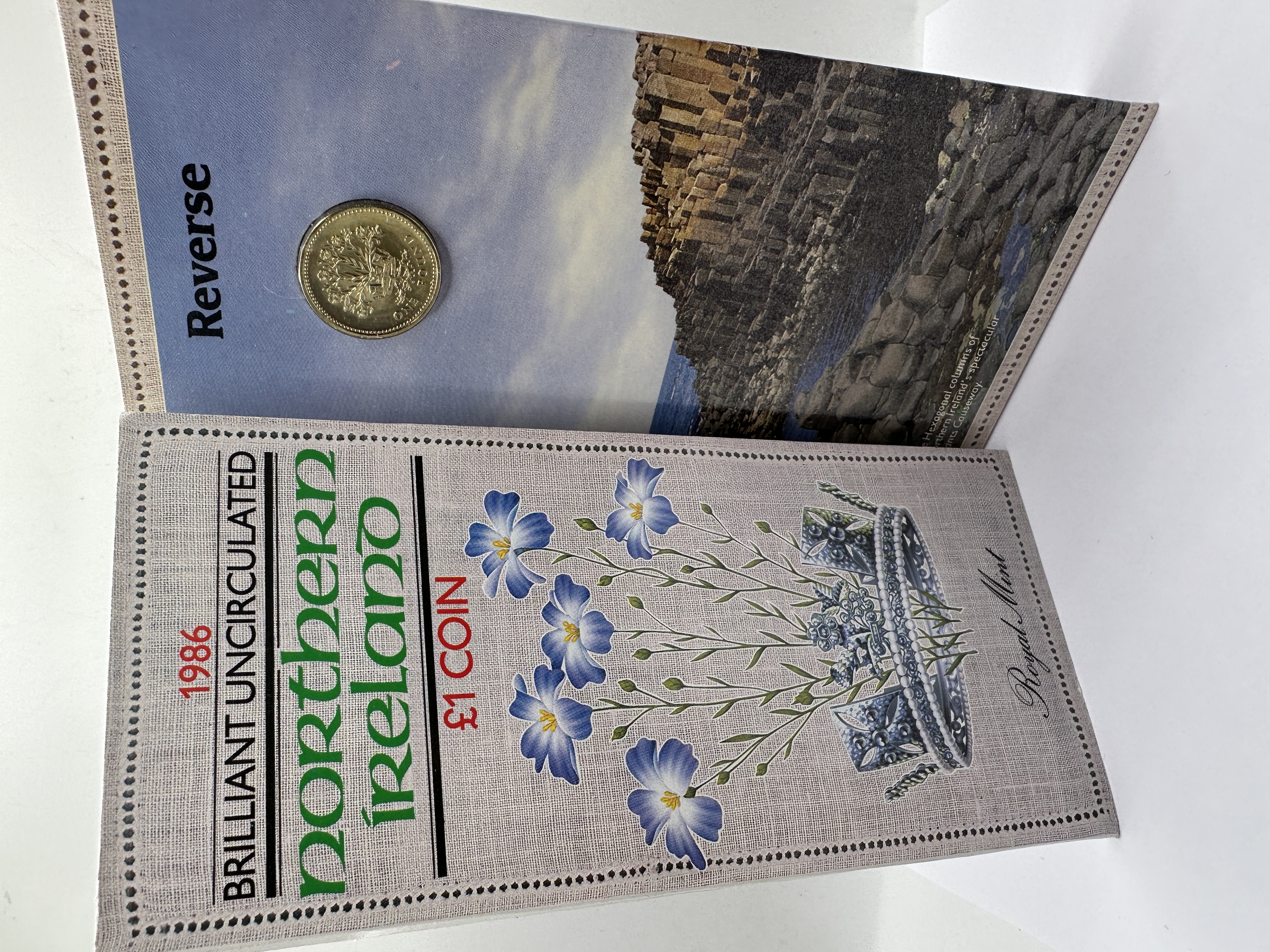 1986 UK Northern Ireland £1 Brilliant Uncirculated Coin in Royal Mint Folder