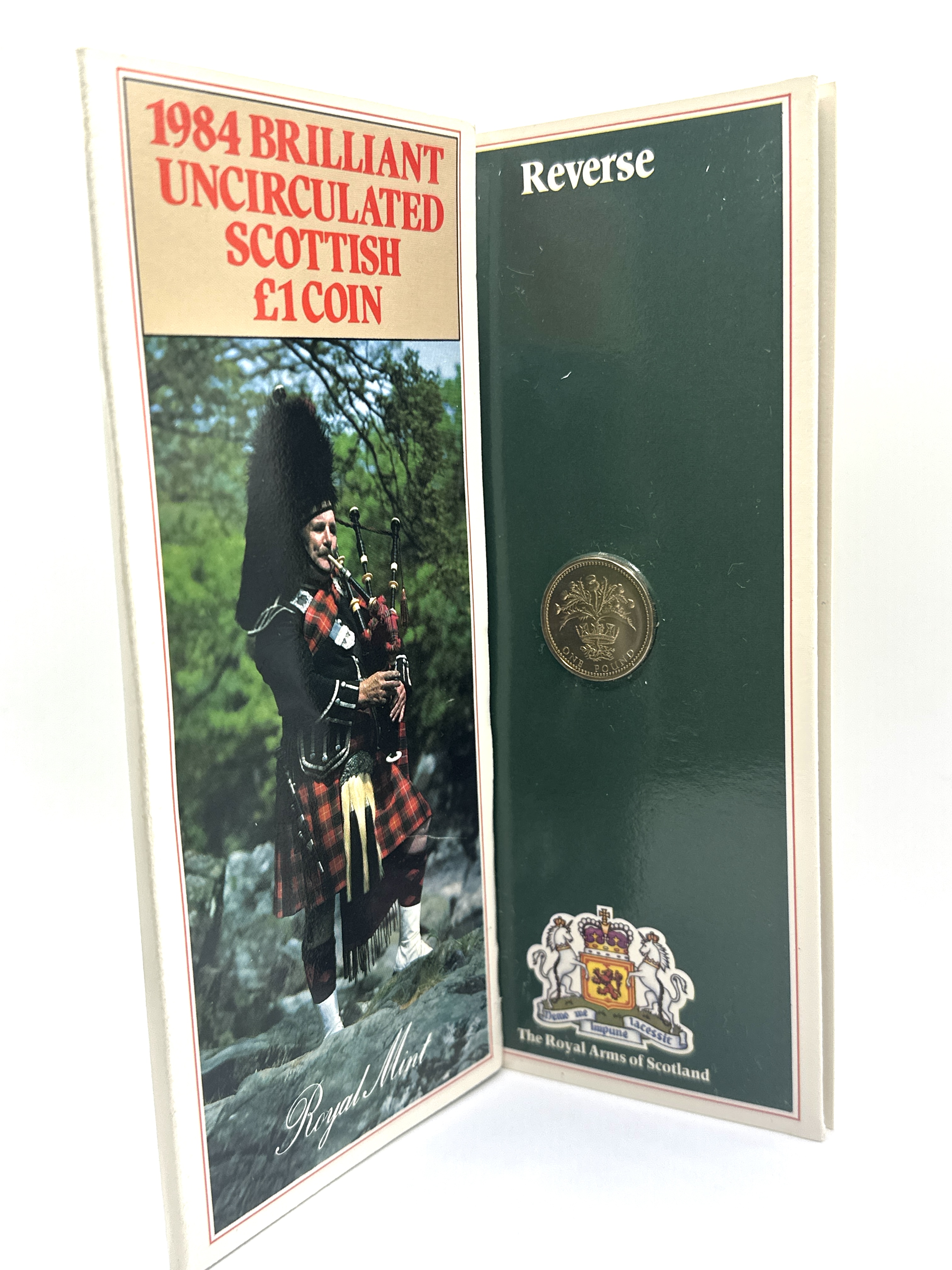 1984 UK Brilliant Uncirculated Scottish £1 Coin in Royal Mint Presentation Folder