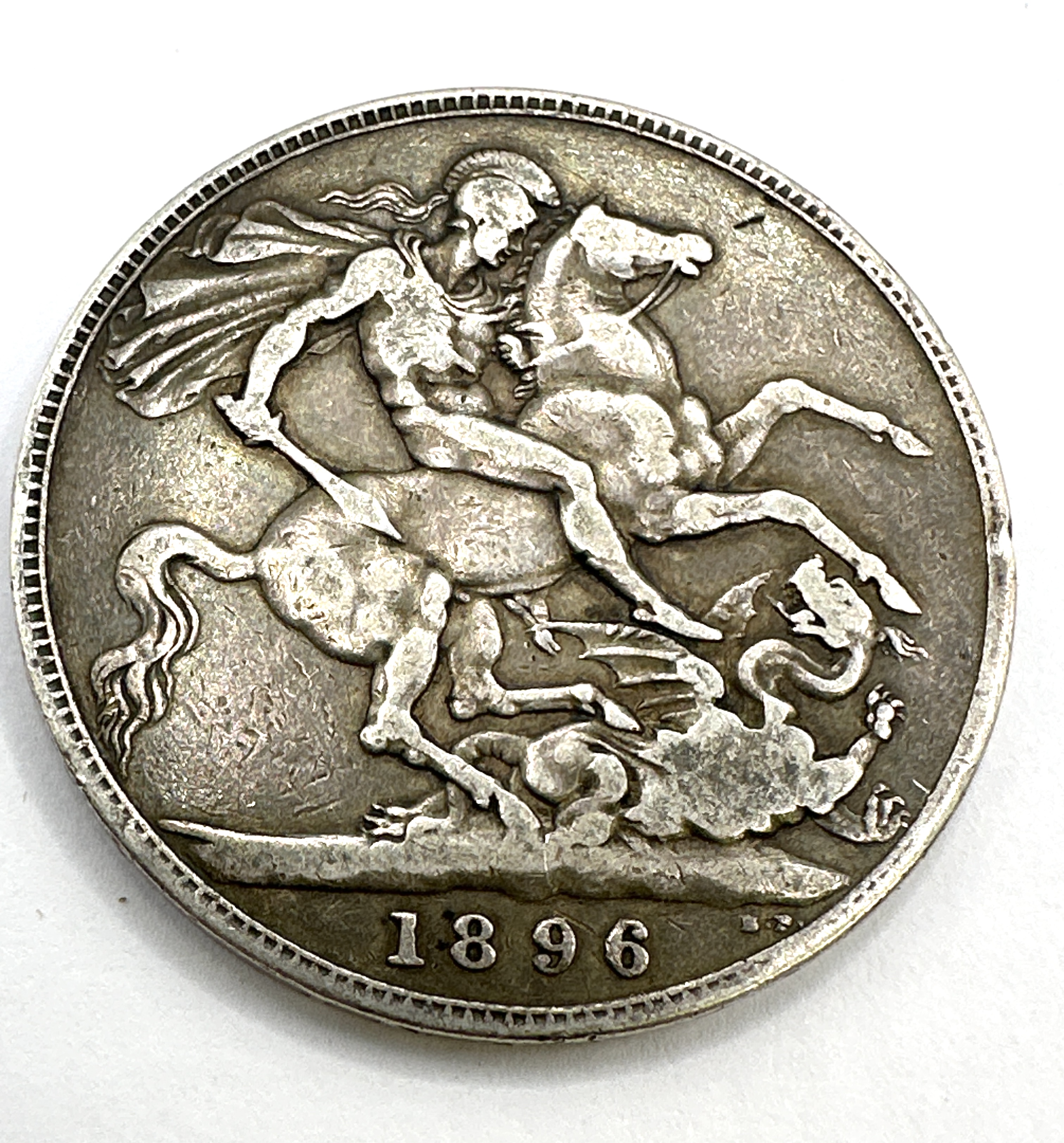 UK Queen Victoria 1896 Silver Crown Old Head