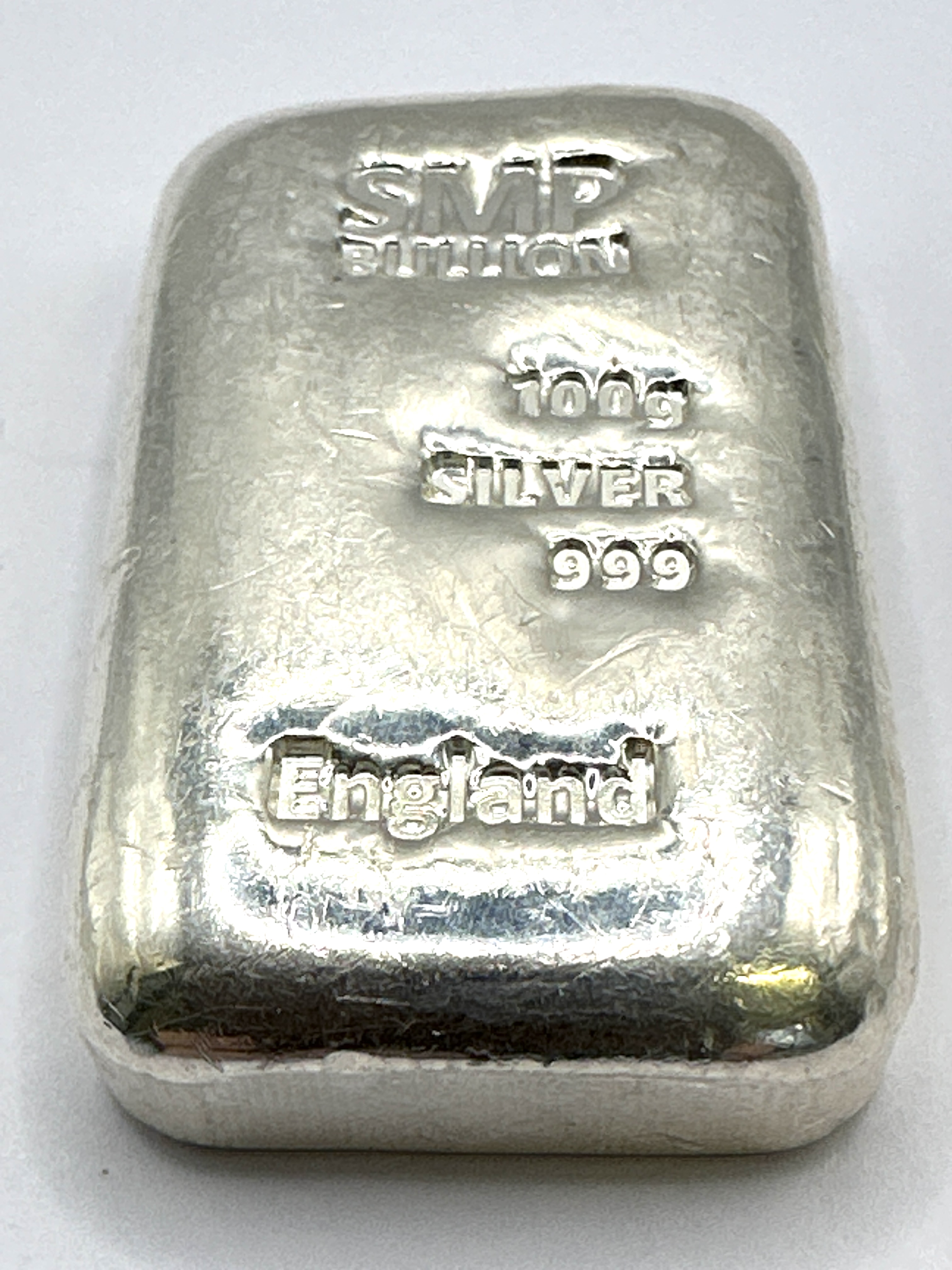 100g SMP Bullion .999 Fine Silver Cast Bar