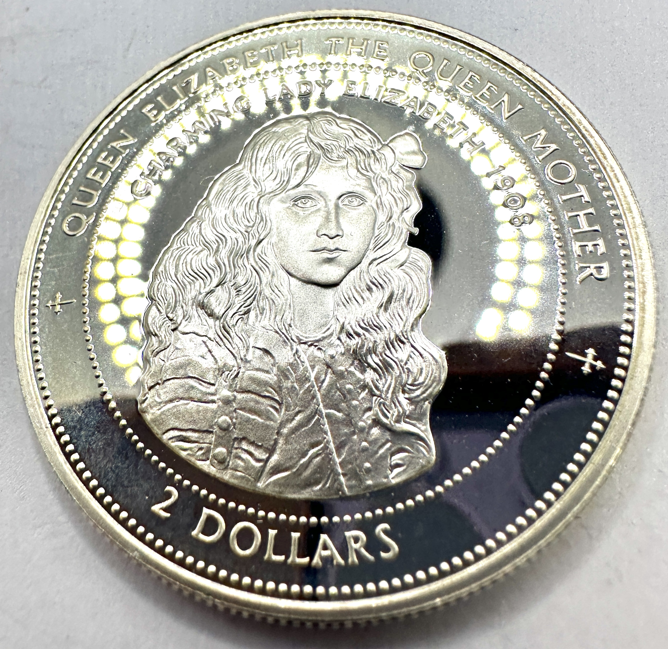 1997 The Bahamas Silver Proof 2 Dollars Queen Elizabeth The Queen Mother