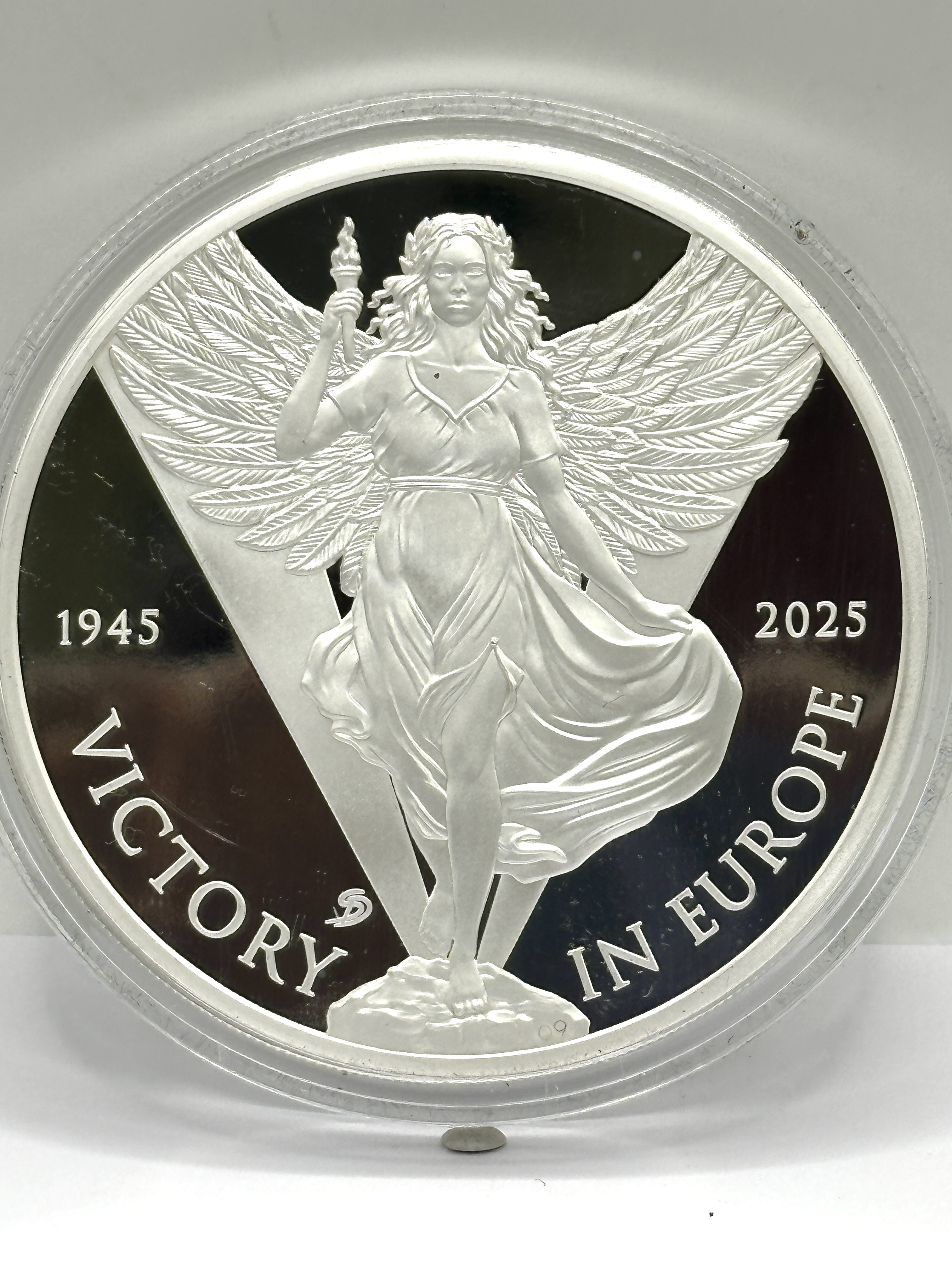 UK Ascension Island 2025 Ten Pounds Five Ounce Silver Proof Coin Victory in Europe