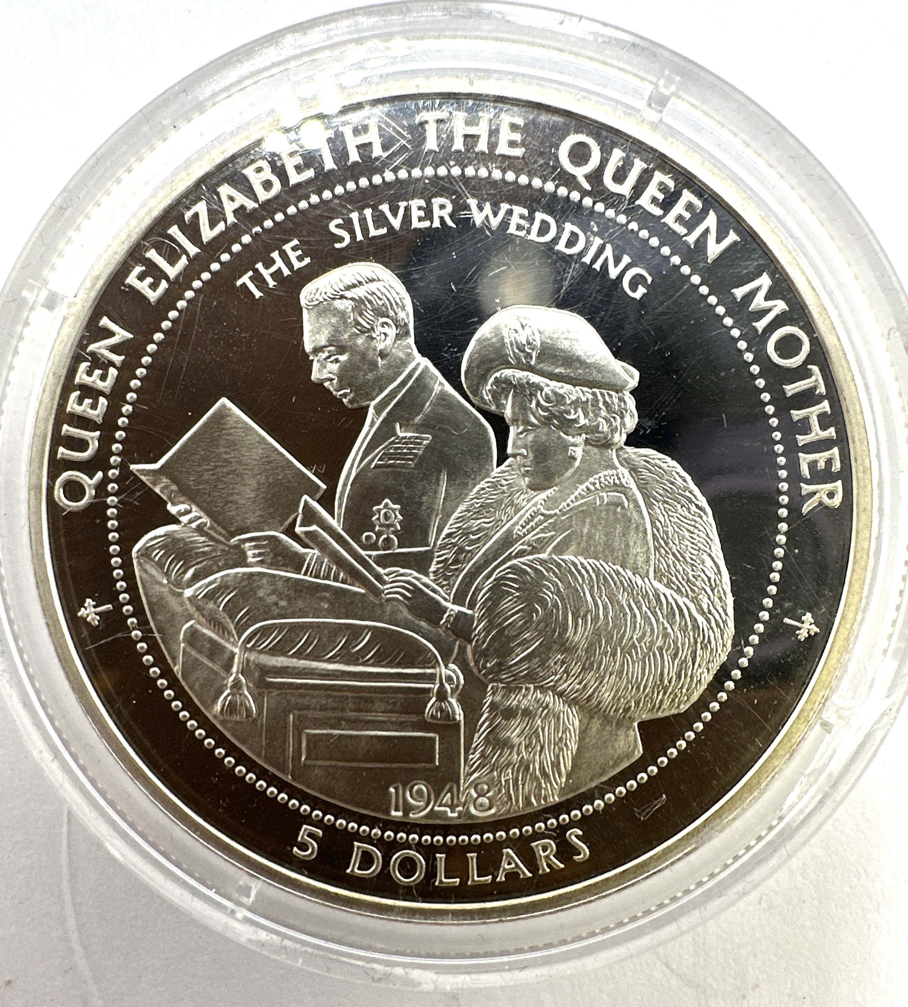 Niue 1998 5 Dollars Silver Proof Coin, Silver Wedding Anniversary