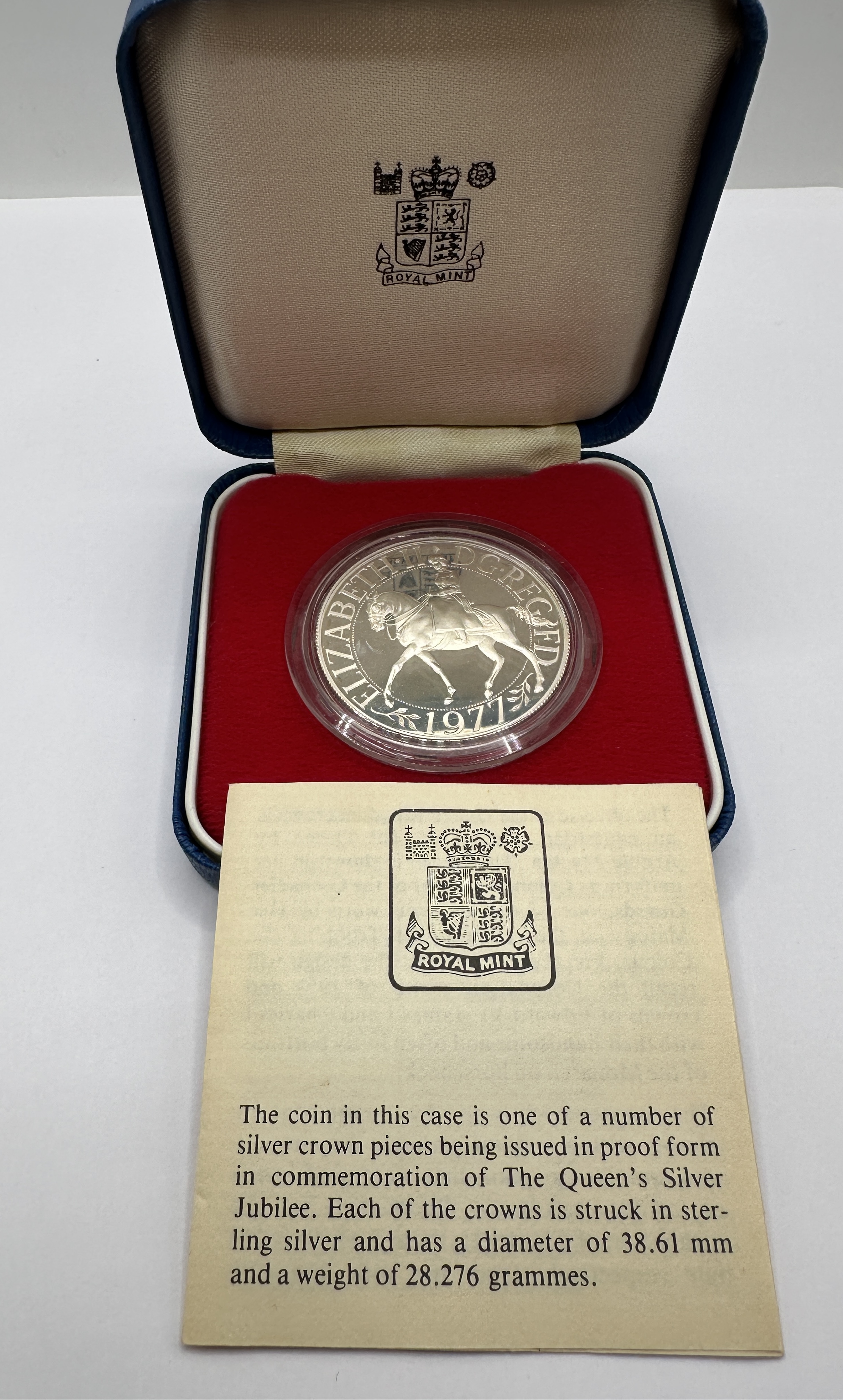 UK 1977 Silver Jubilee Sterling Silver Proof Crown