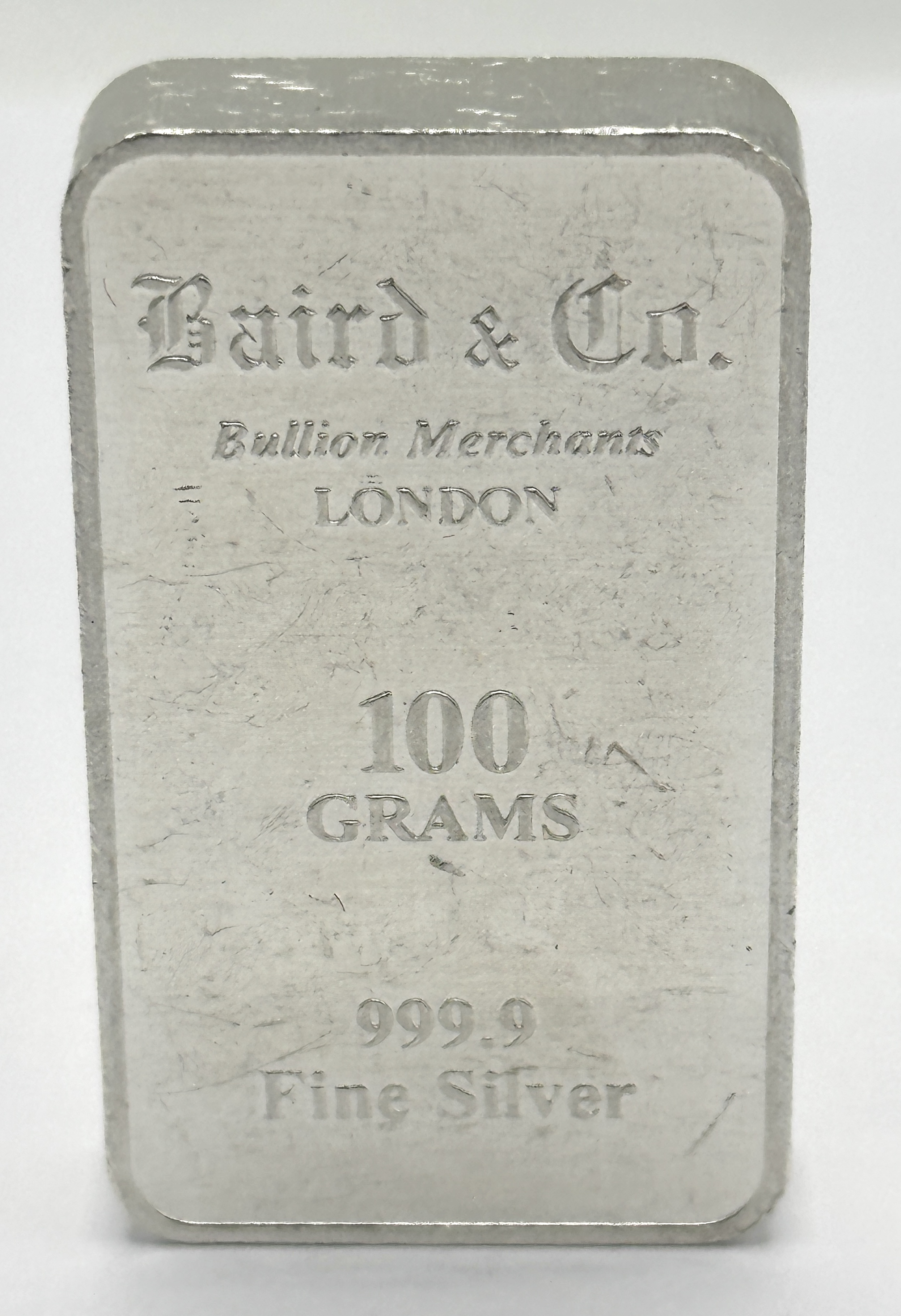 Baird & Co. 100 Gram .9999 Fine Silver Cast Bullion Bar
